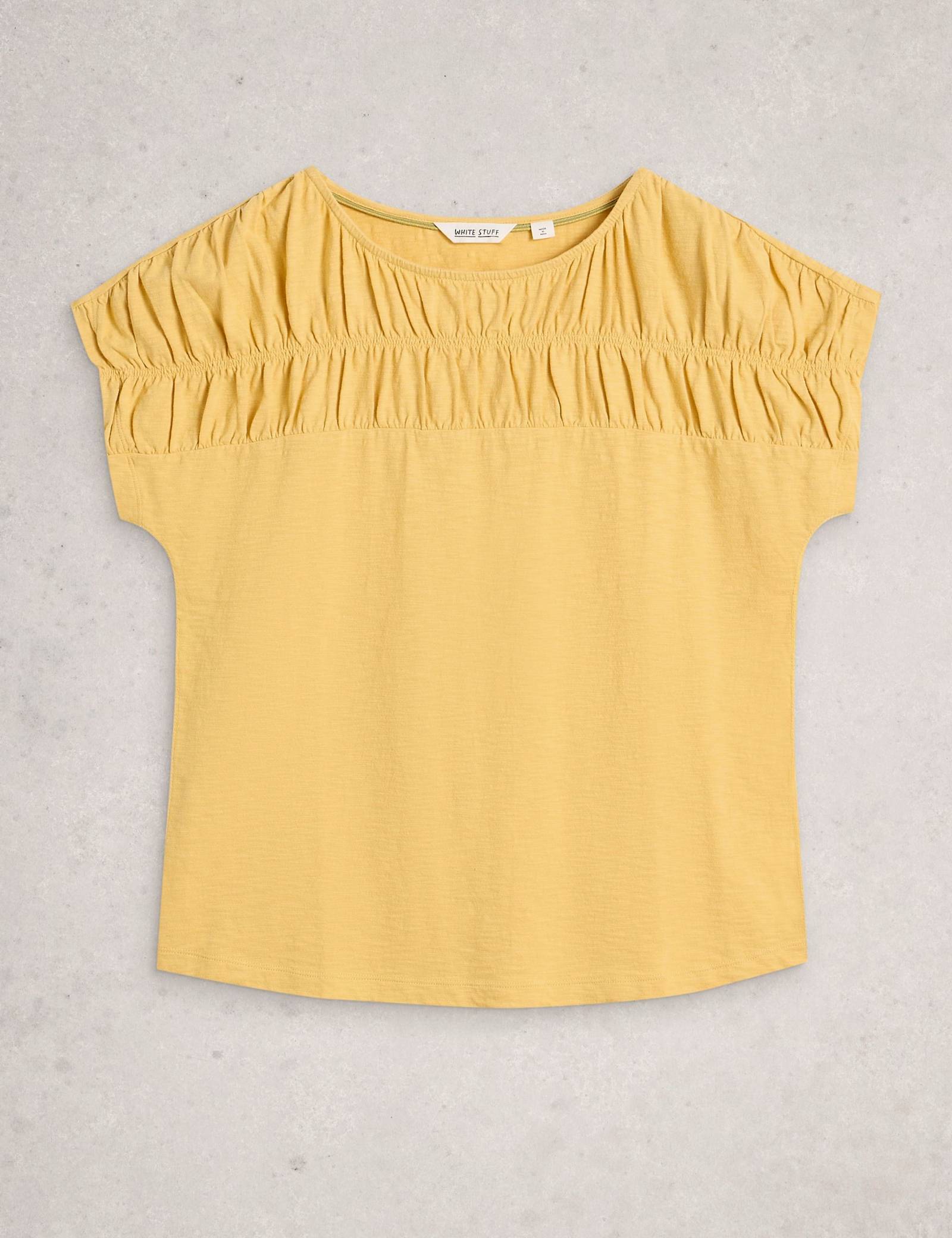 Pure Cotton Ruched Crew Neck T-Shirt - image 1