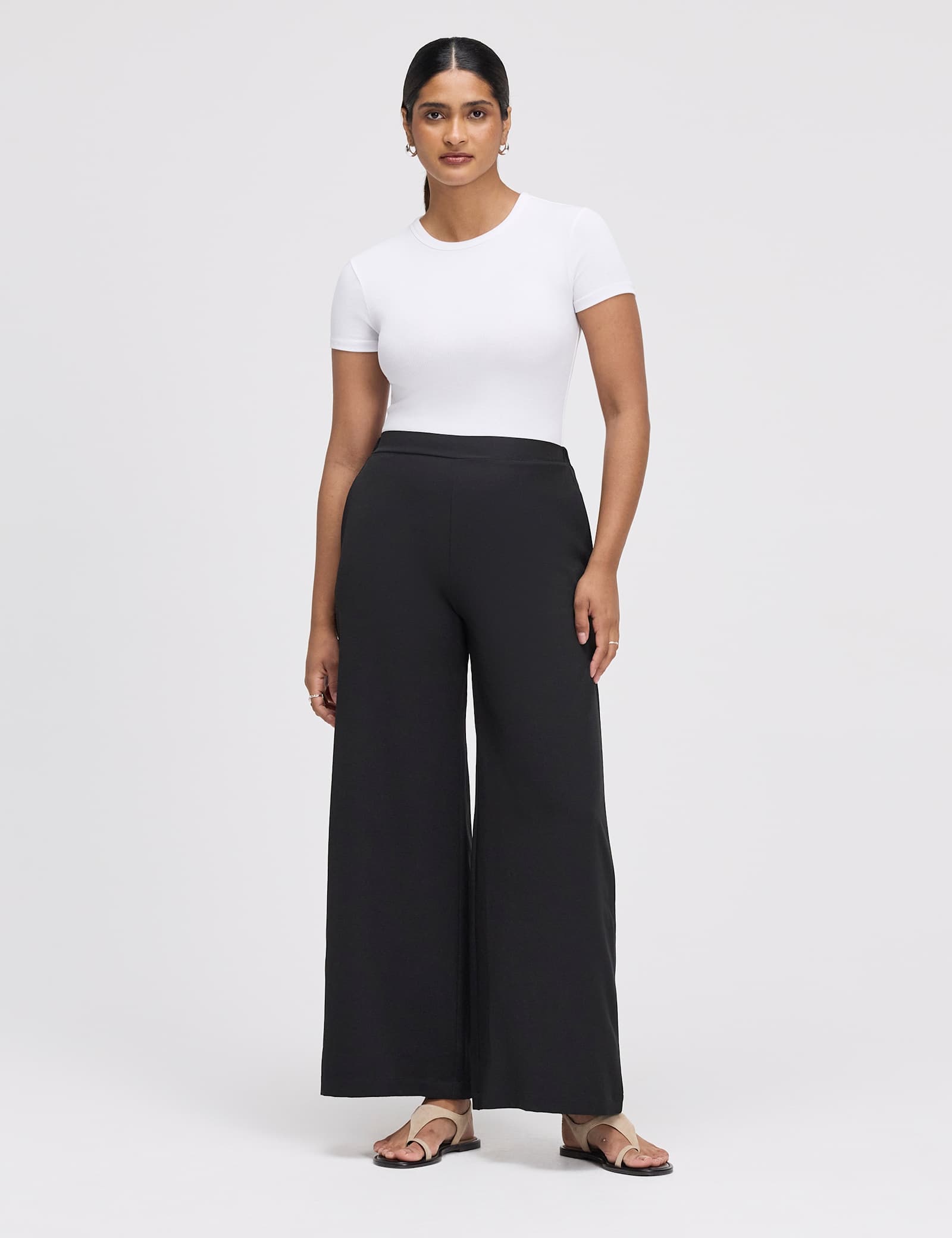 Elasticated Waist Wide Leg Trousers - image 2