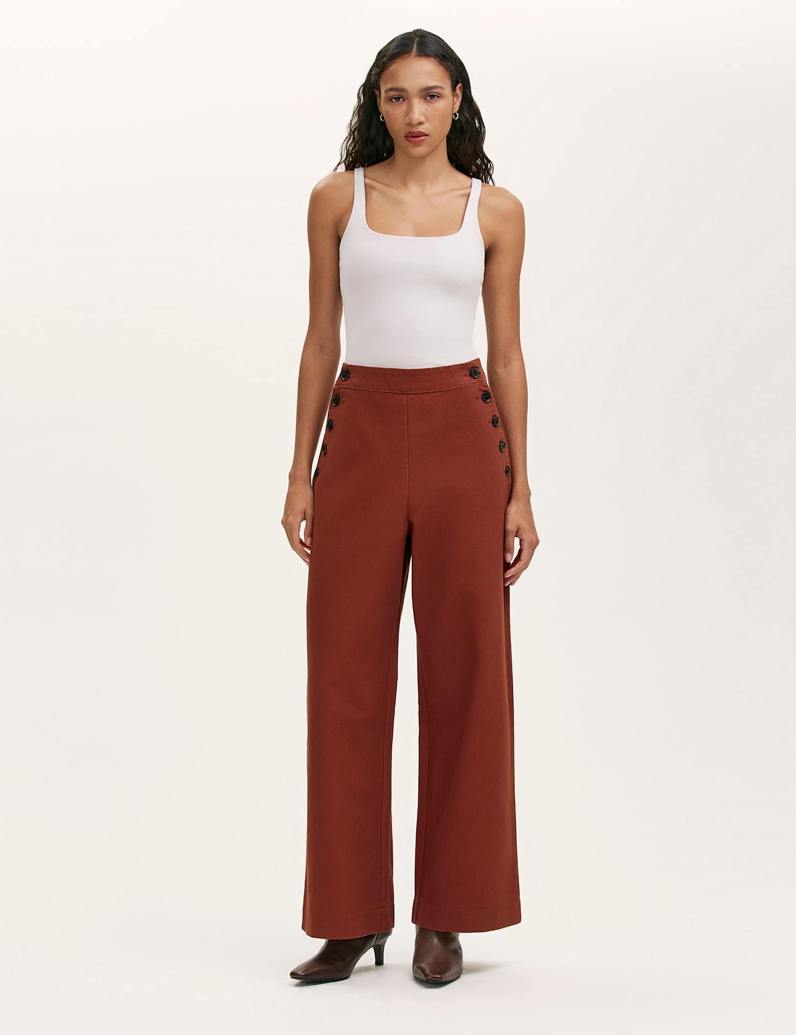 Pure Cotton Canvas Wide Leg Trousers - image 2