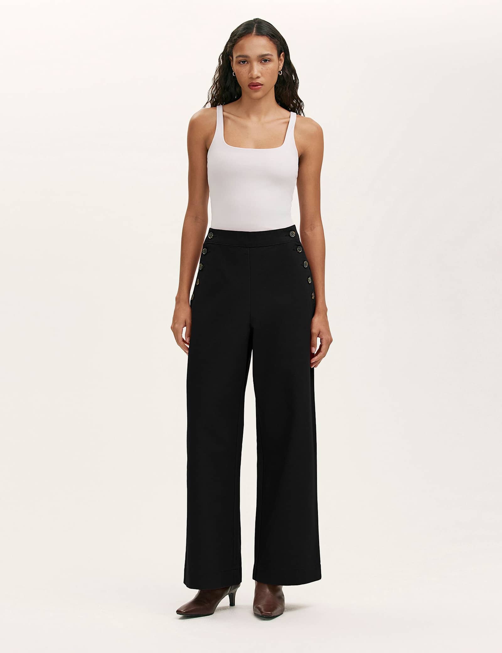 Pure Cotton Canvas Wide Leg Trousers - image 3