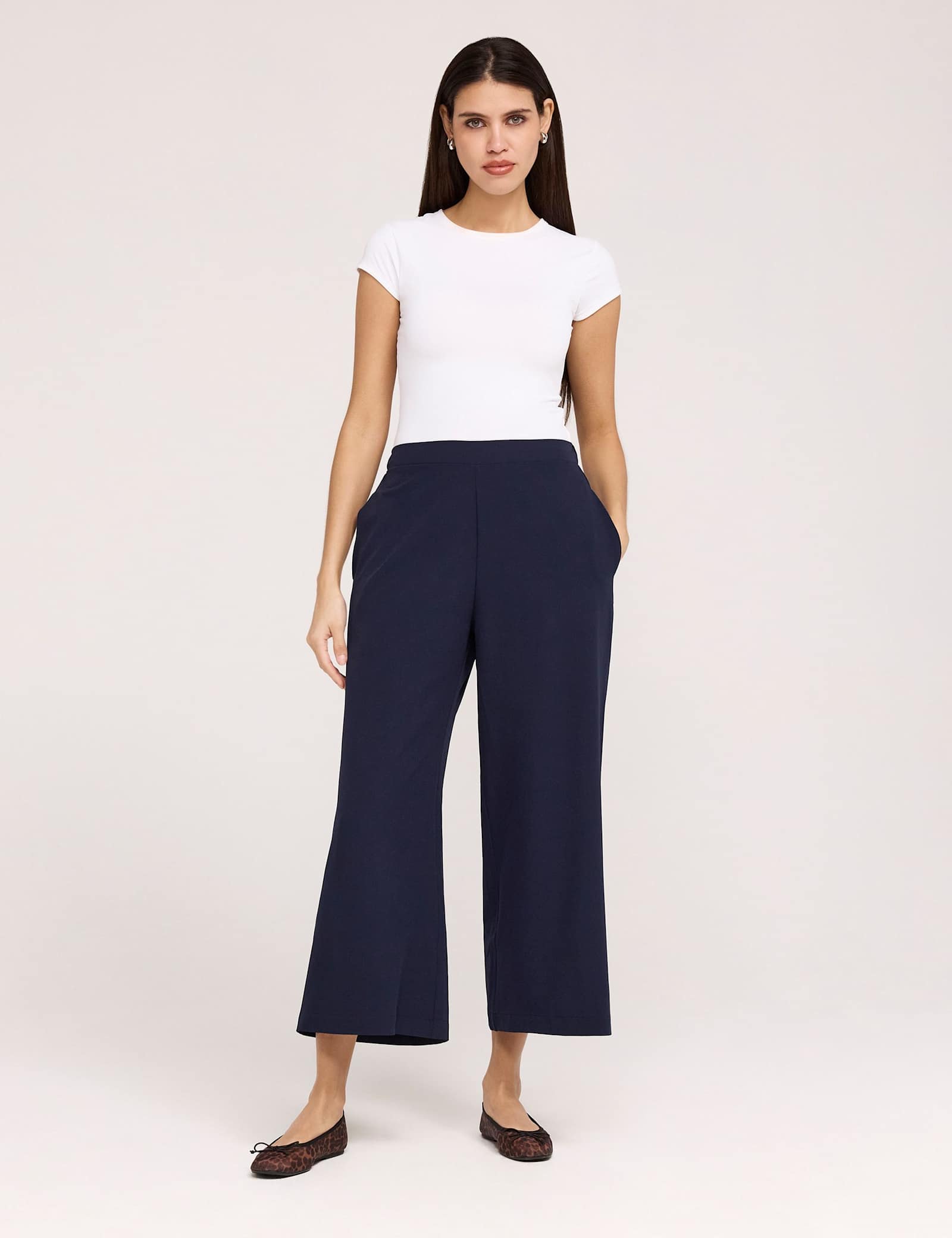 Wide Leg Cropped Trousers - image 3