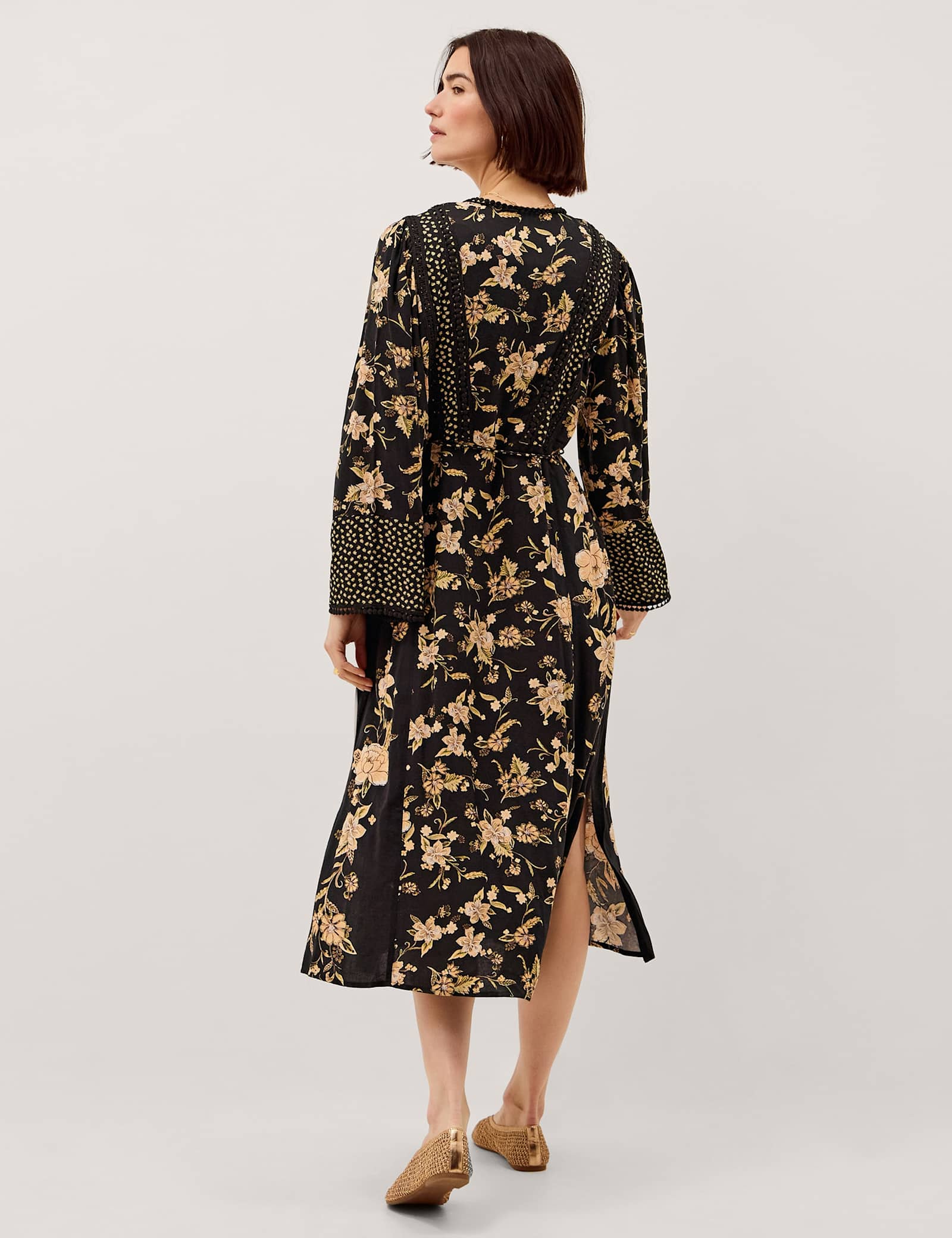Floral V-Neck Midi Dress - image 4