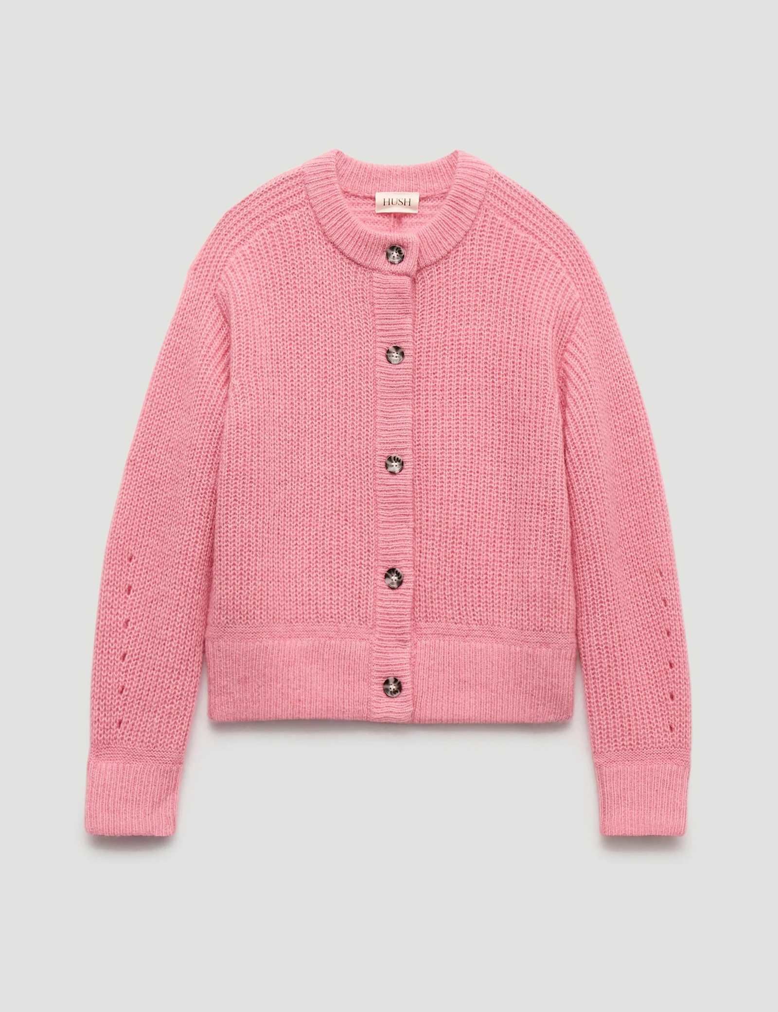 Wool Blend Crew Neck Button Through Cardigan - image 1