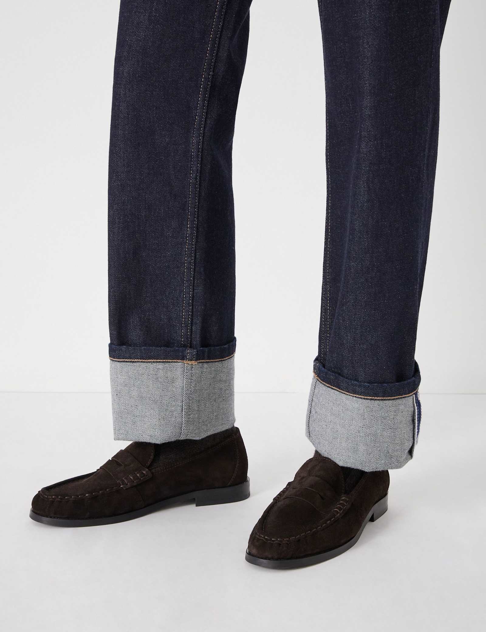 Suede Block Heel Penny Loafers - image 3