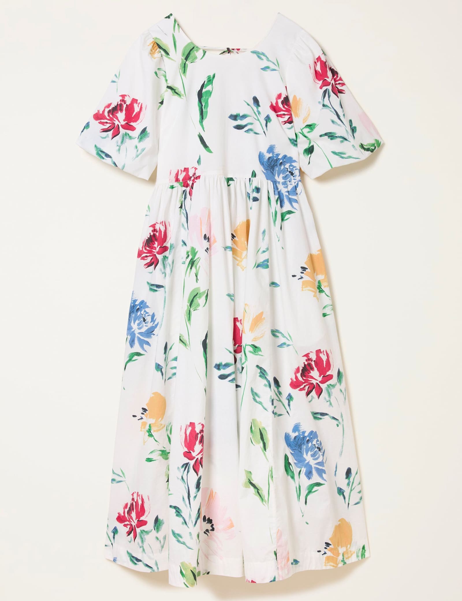 Pure Cotton Printed Round Neck Midi Tea Dress - image 1