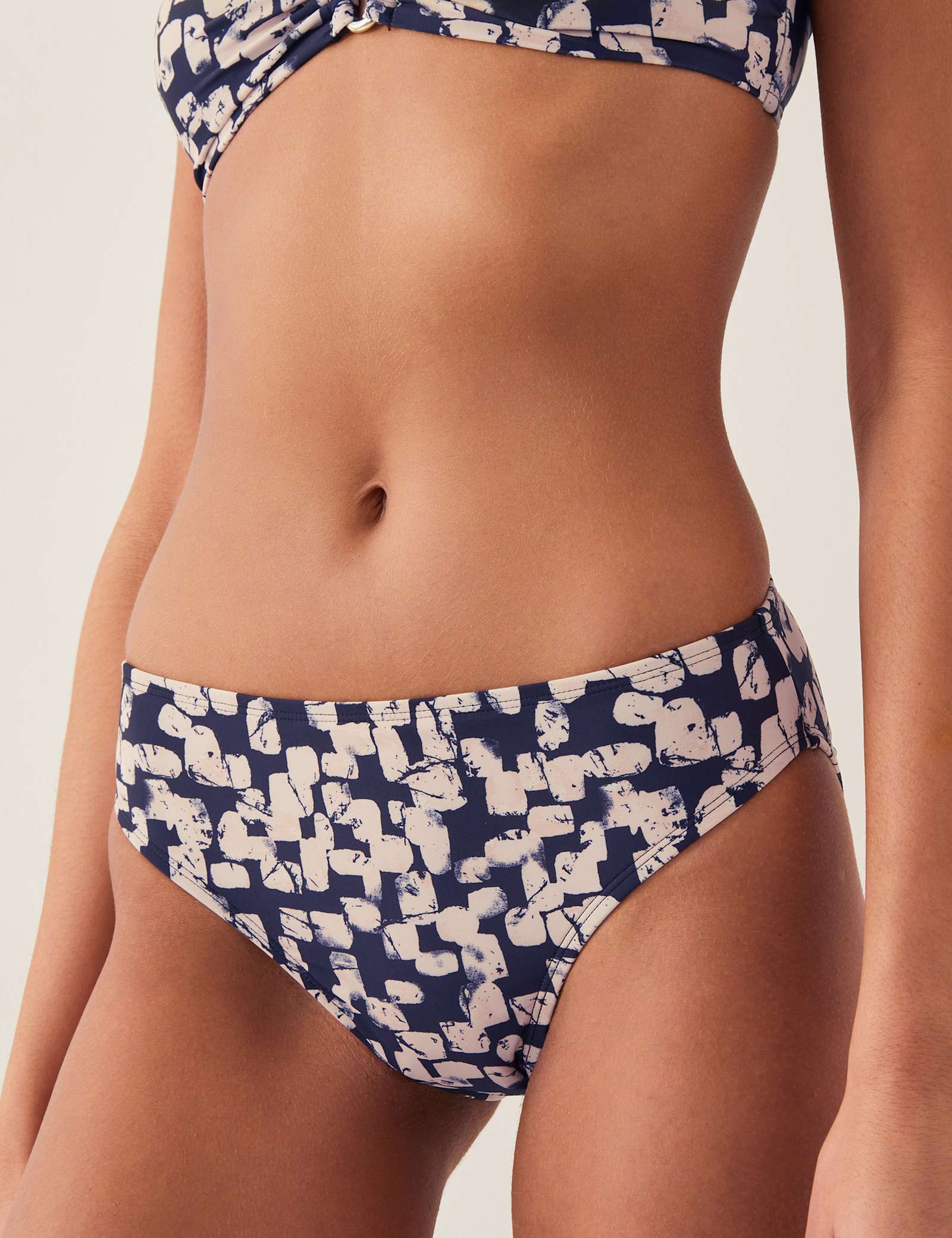 Printed High Leg Bikini Bottoms - image 1