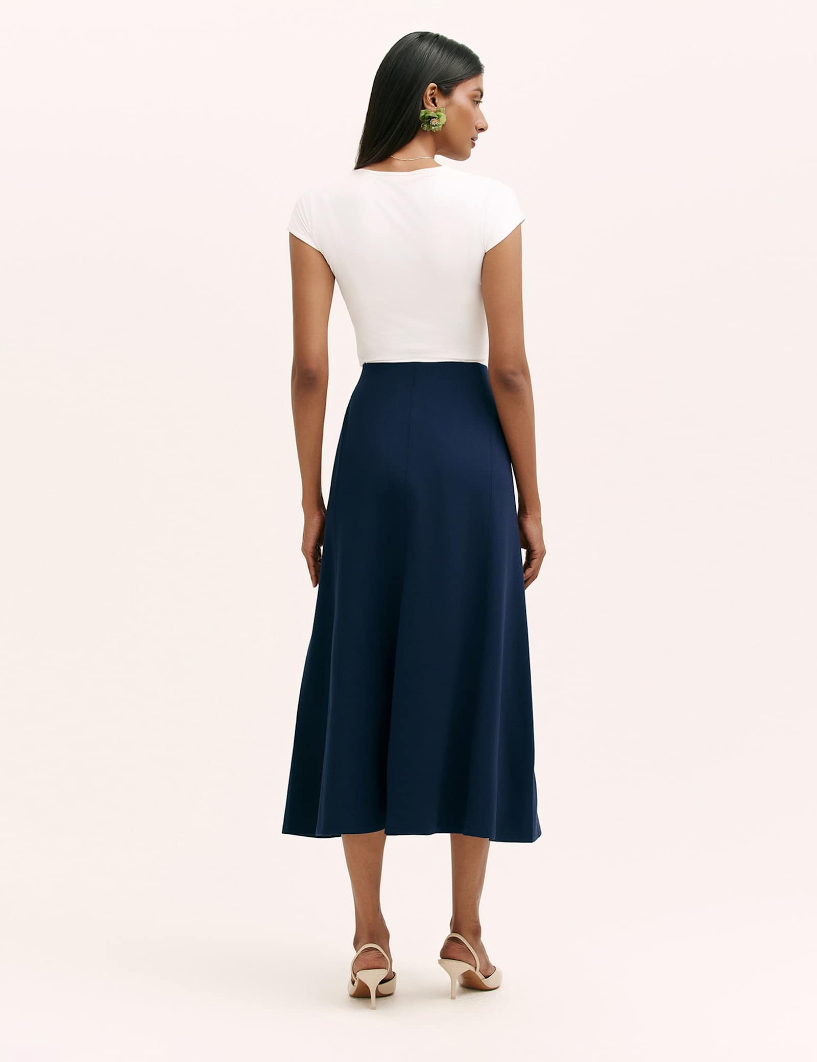 Jersey Midi A-Line Skirt - image 4