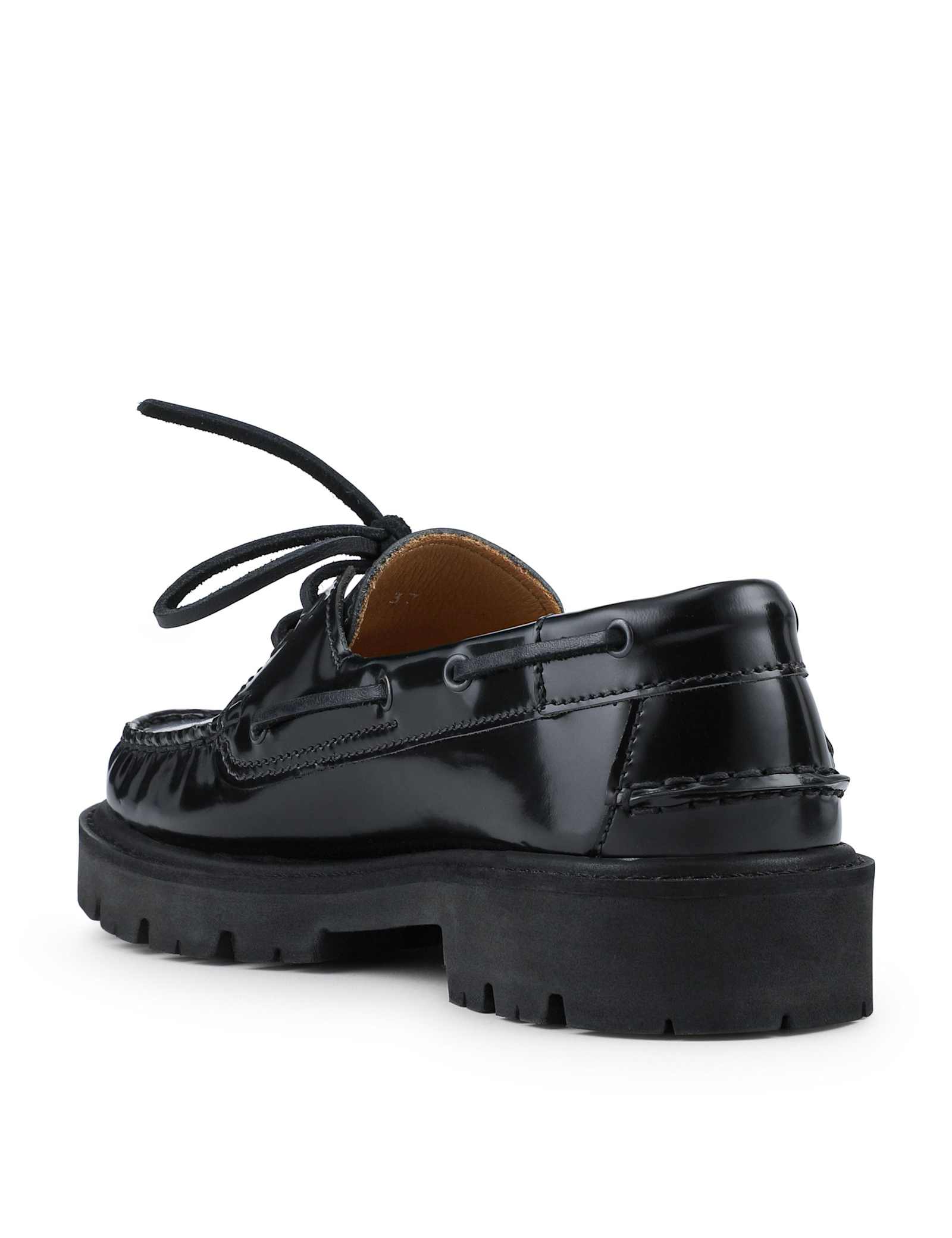 Leather Block Heel Loafers - image 3