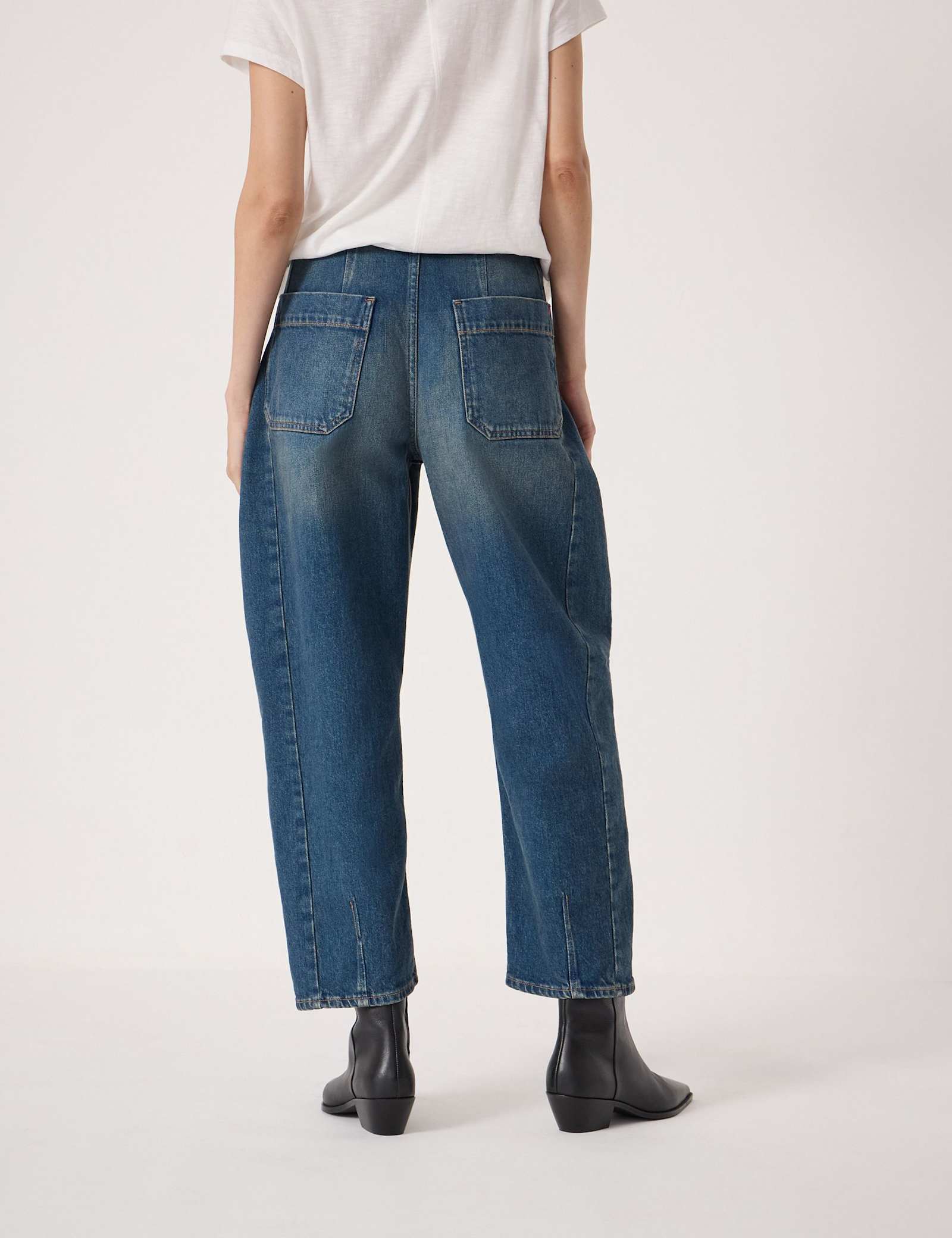 Mid Rise Barrel Ankle Grazer Jeans - image 5