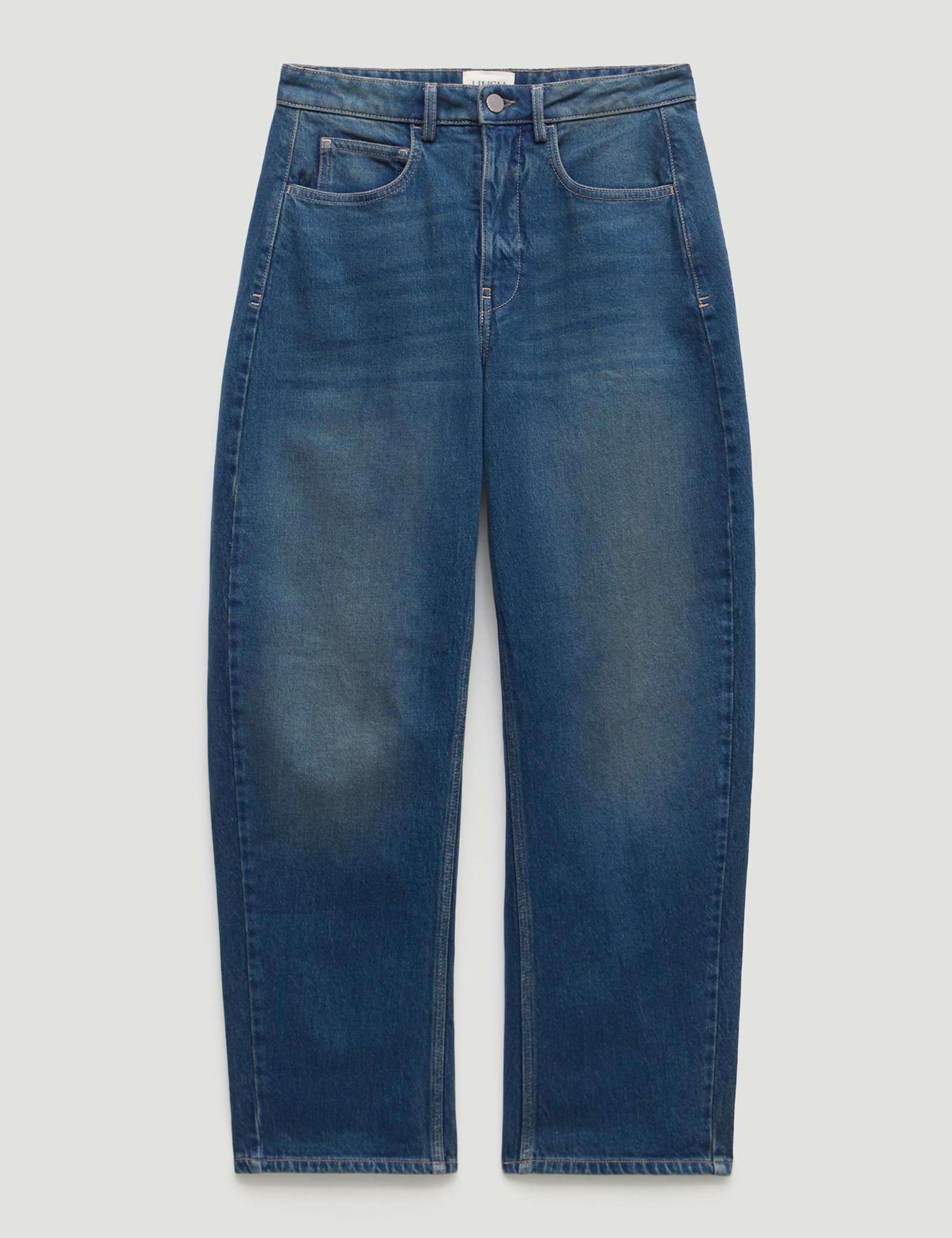 Mid Rise Barrel Ankle Grazer Jeans - image 1