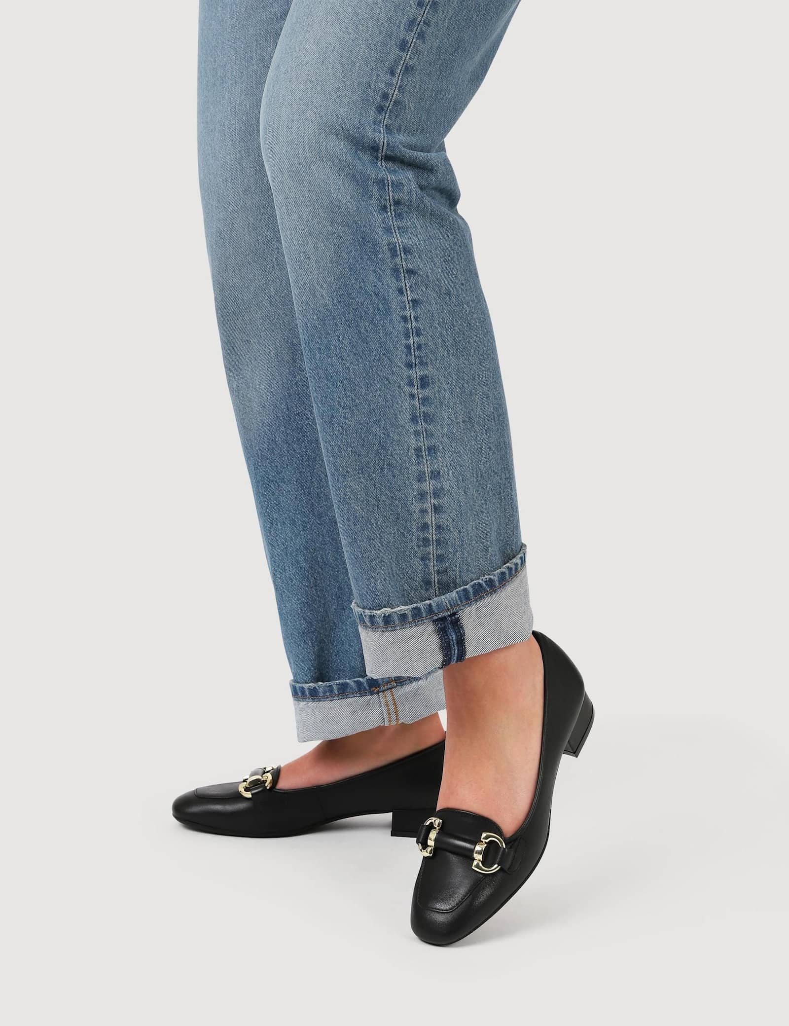 Leather Slip On Block Heel Court Shoes - image 1