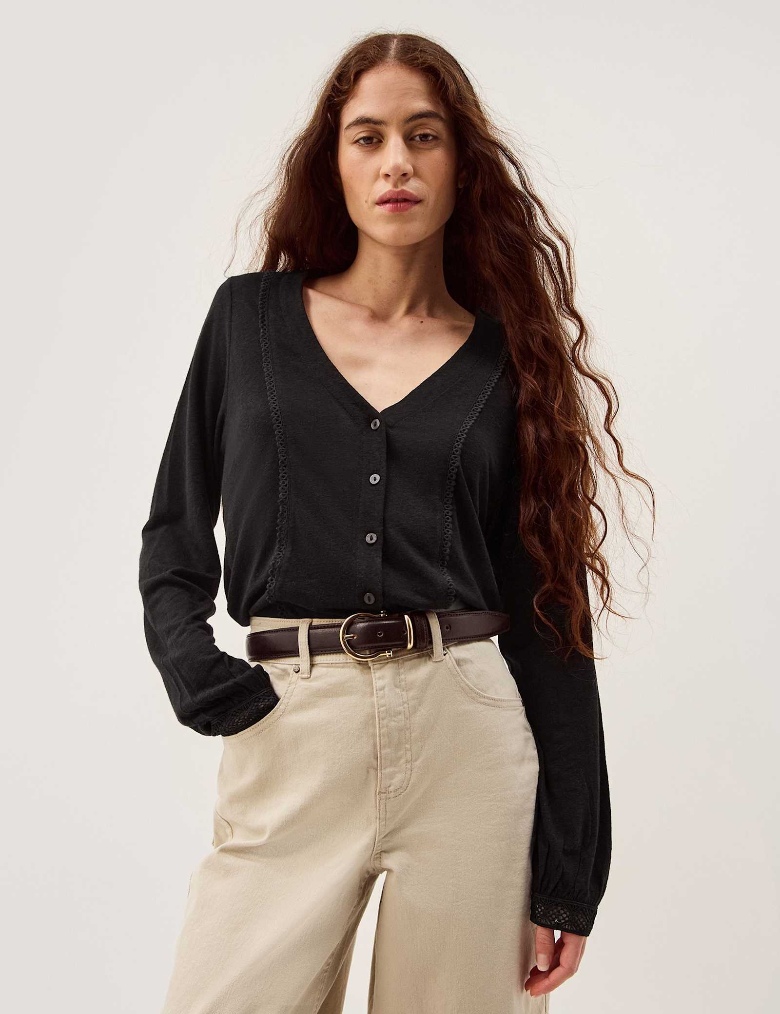 Linen Rich Ladder Detail Shirt - image 1
