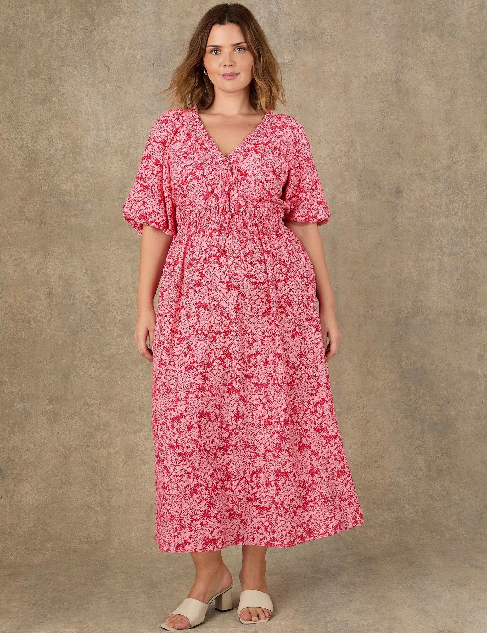 Floral V-Neck Maxi Waisted Dress - image 3