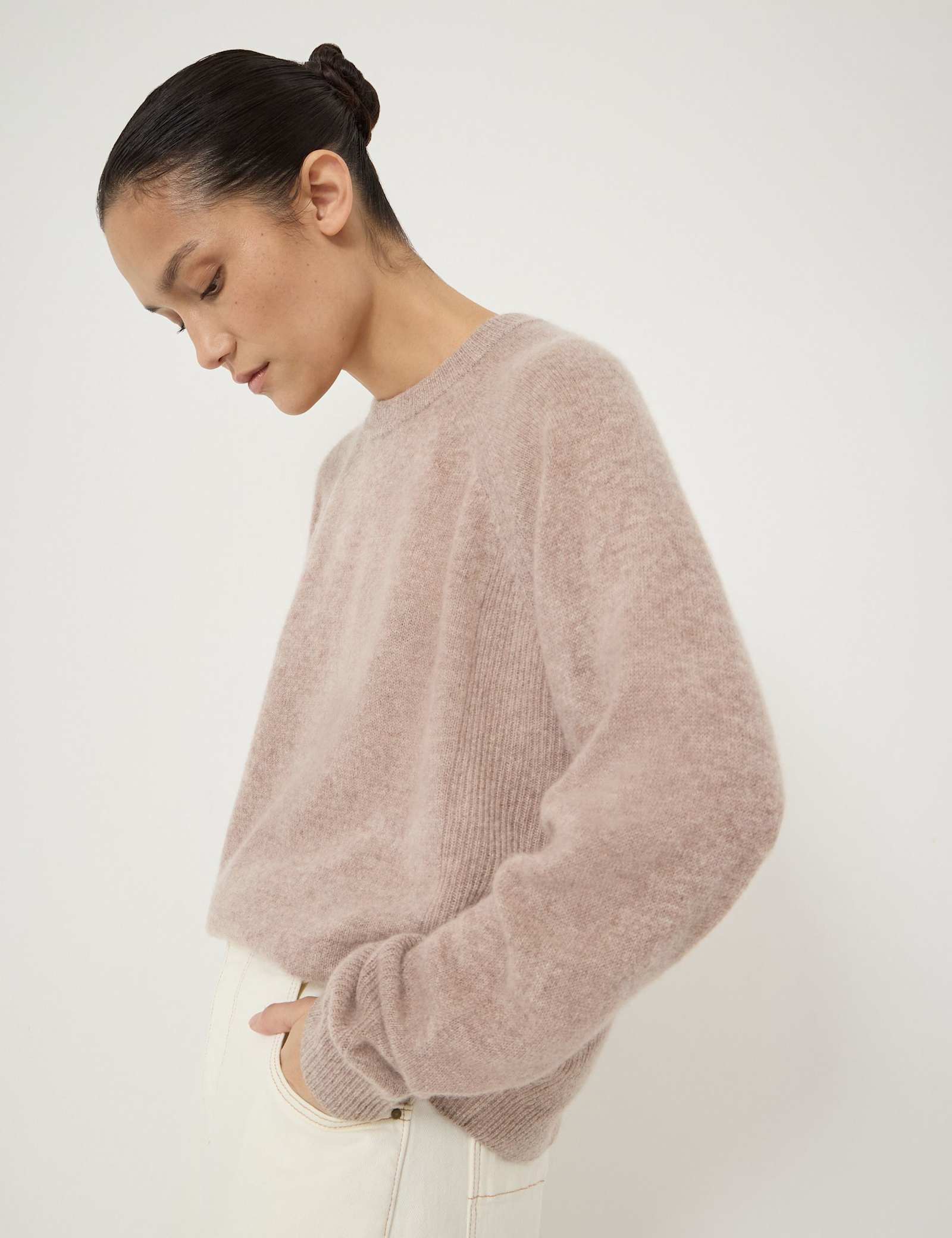 Cashmere Rich Textured Crew Neck Jumper - image 3