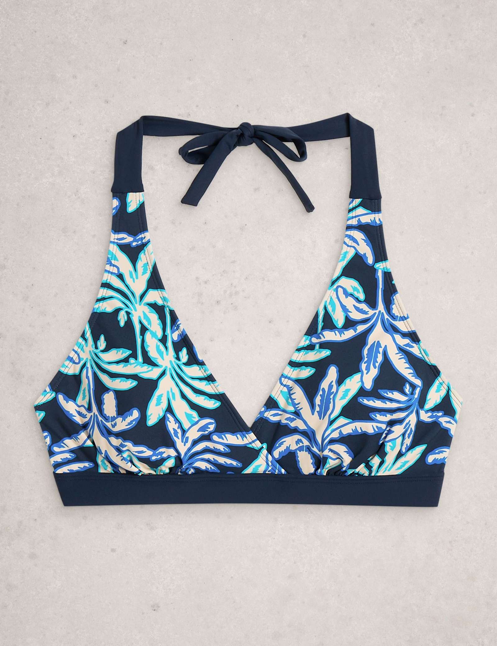 Printed Padded Halterneck Bikini Top - image 1