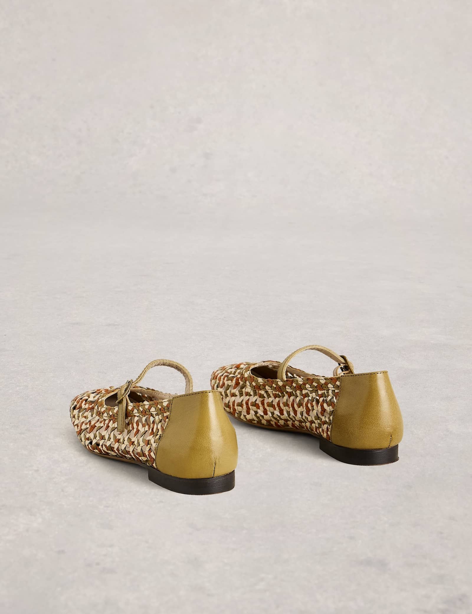 Leather Woven Mary Jane Ballet Pumps - image 3