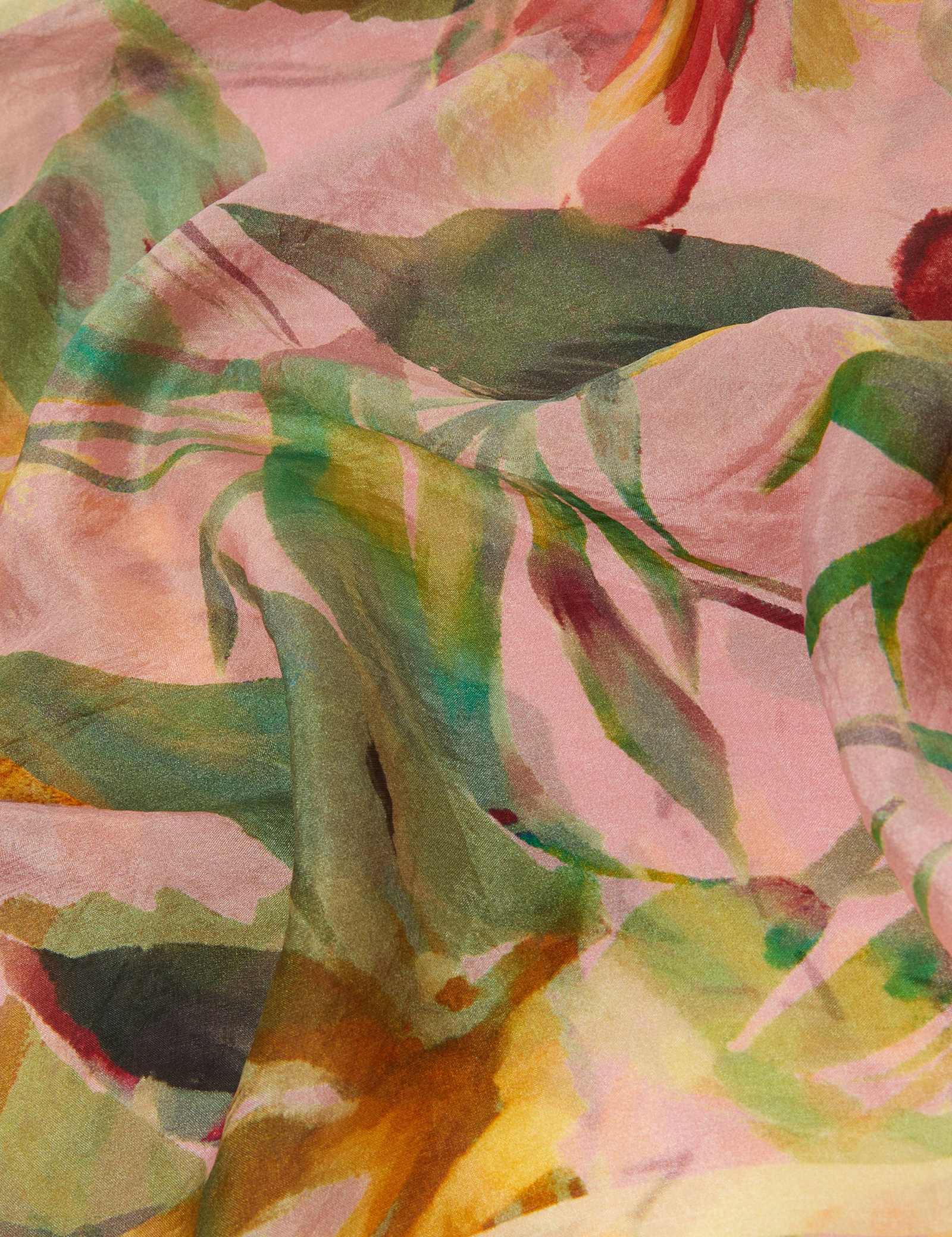 Pure Silk Floral Scarf - image 4