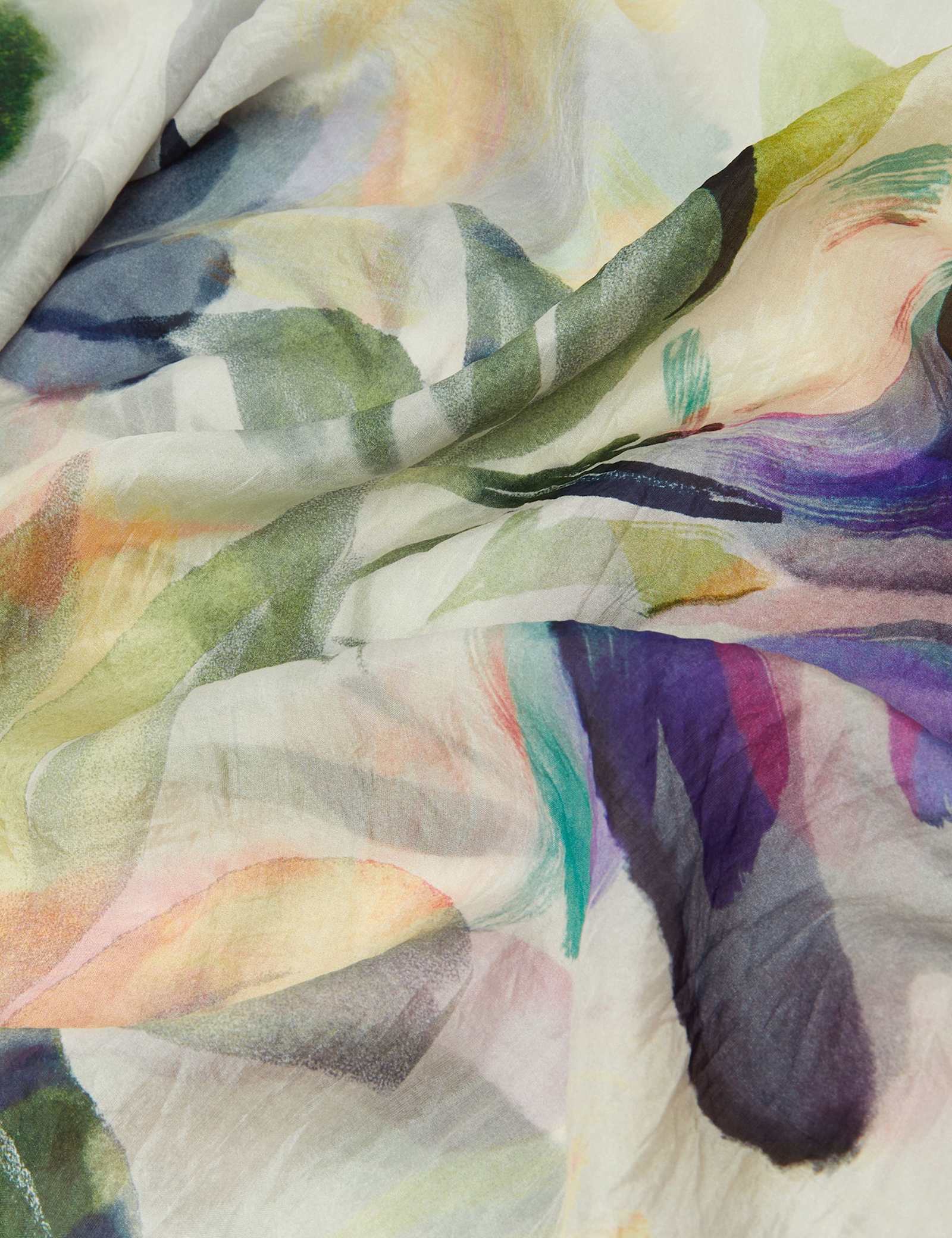 Pure Silk Floral Scarf - image 3