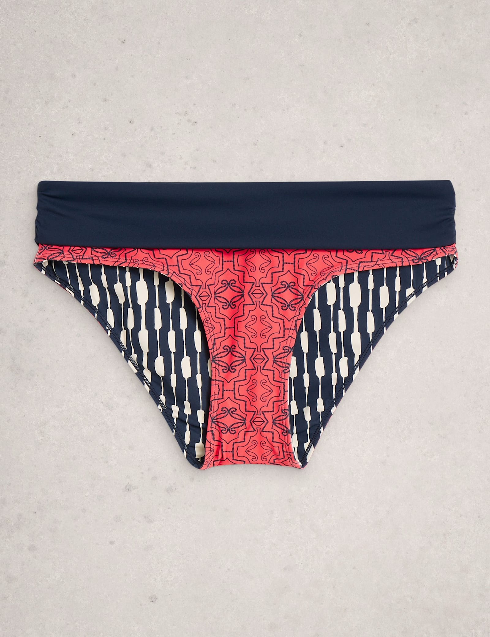 Printed Reversible Roll Top Bikini Bottoms - image 5