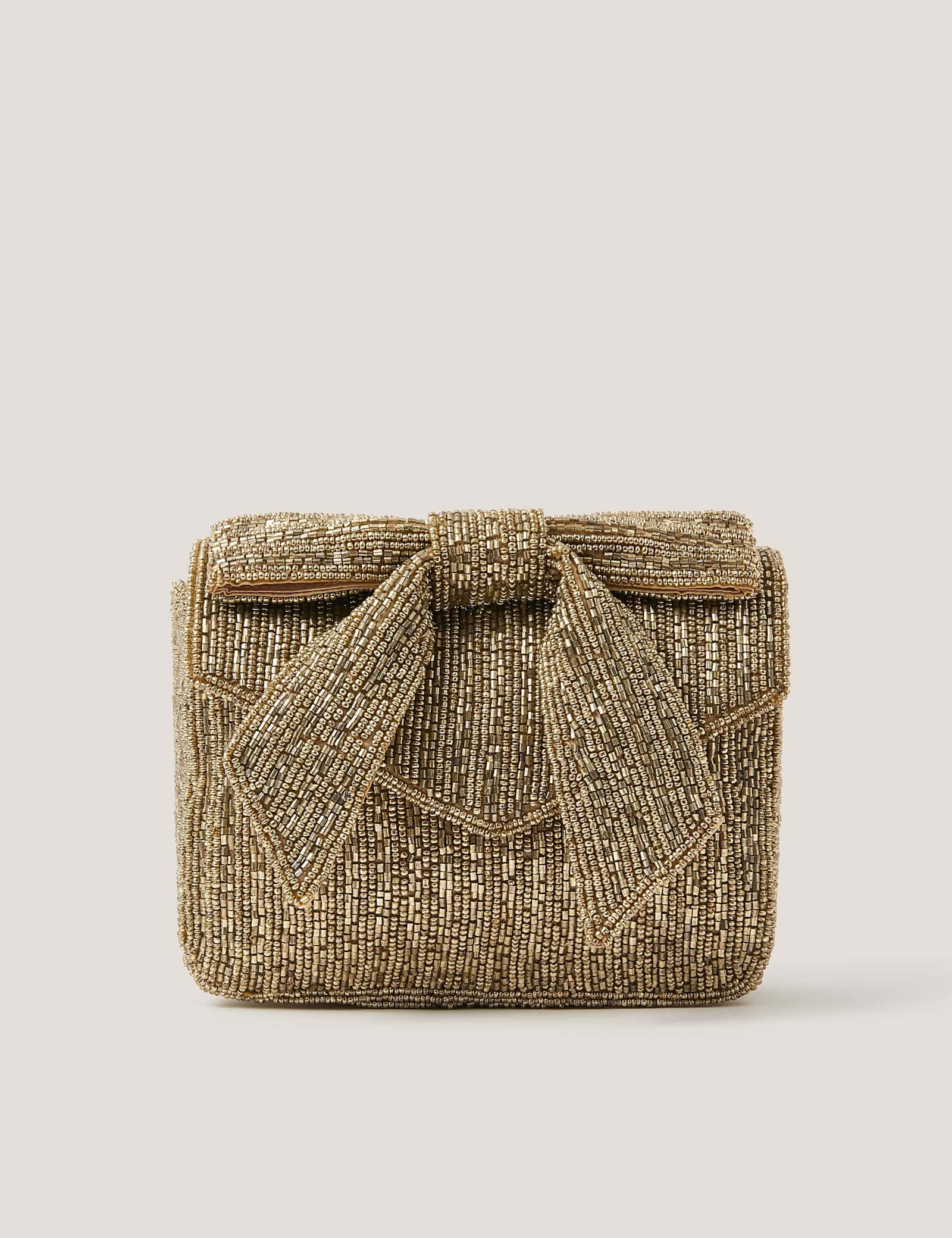 Beaded Bow Chain Strap Clutch Bag - image 2