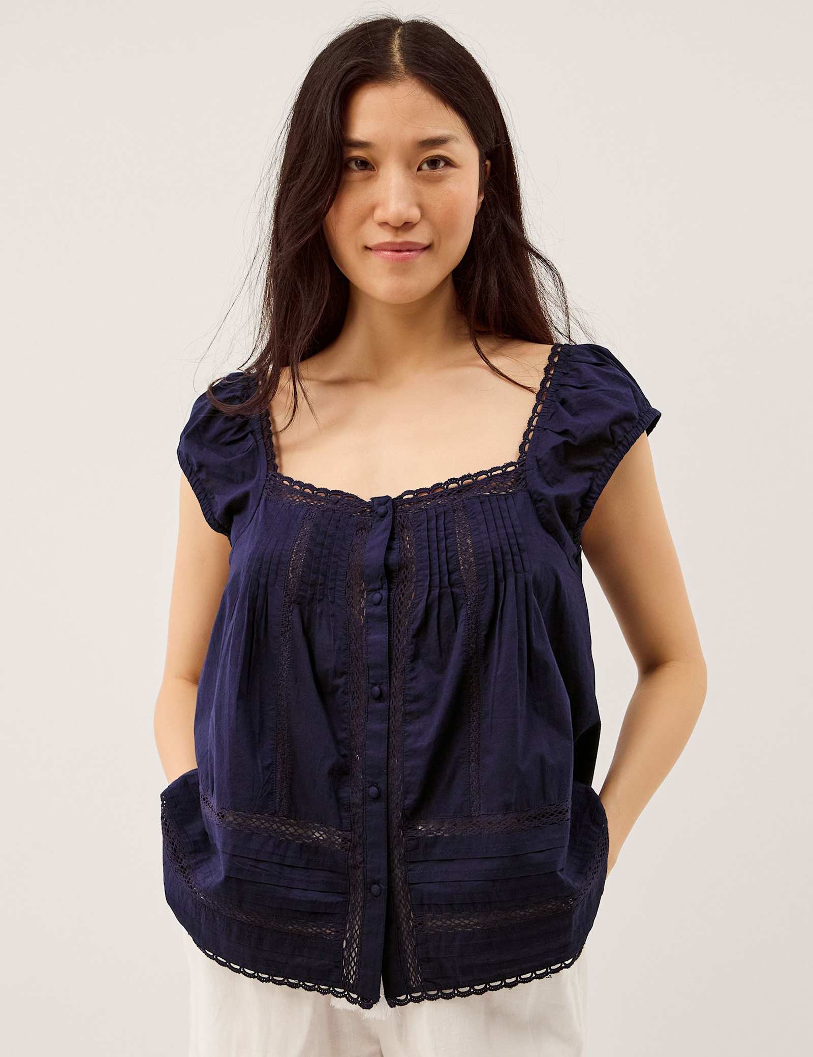 Pure Cotton Square Neck Blouse - image 2