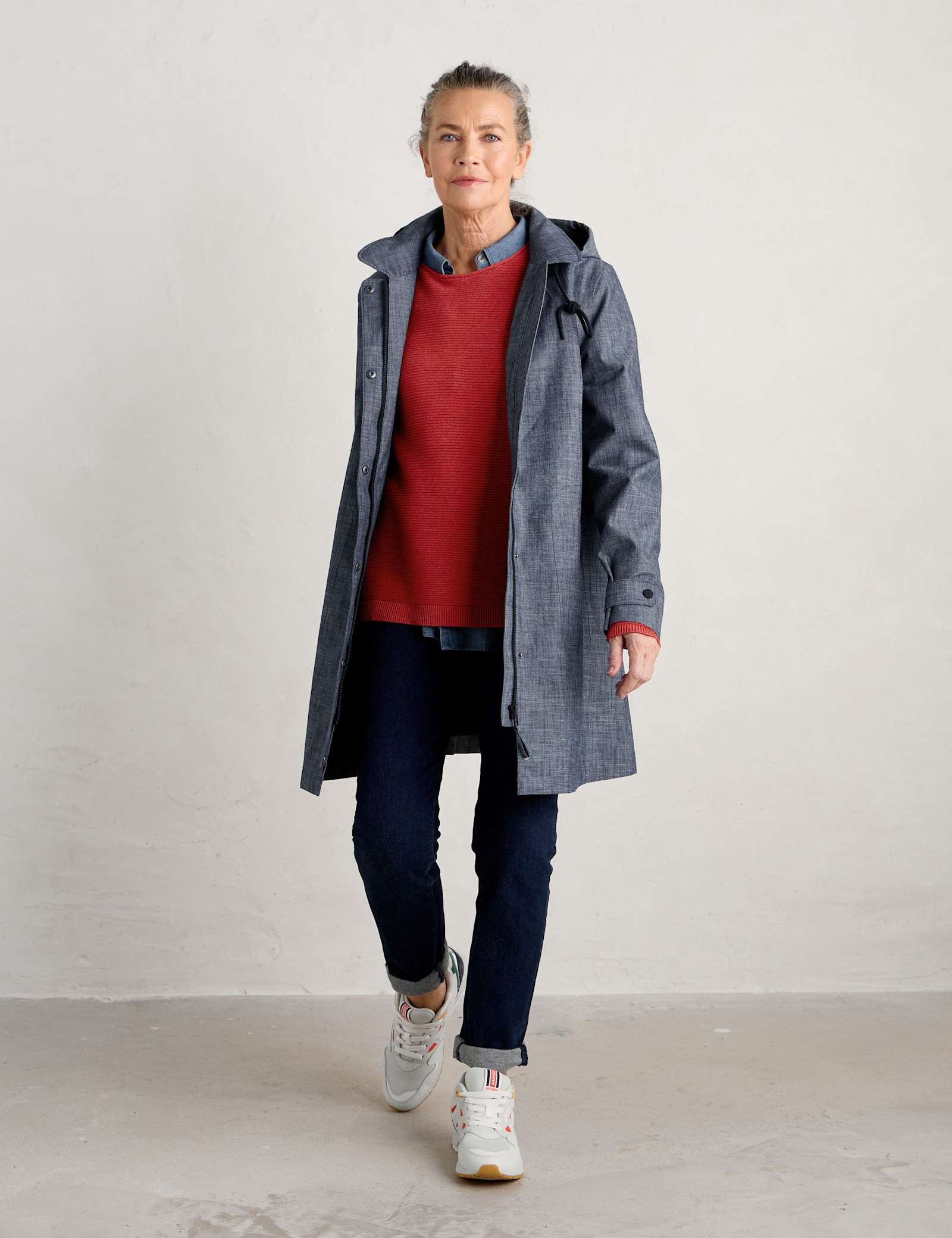 Pure Cotton Waterproof Hooded Longline Raincoat - image 2