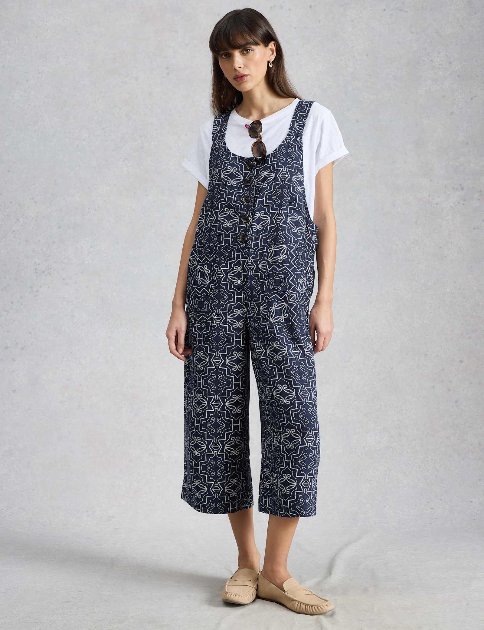 Pure Linen Sleeveless Ankle Grazer Dungarees - image 4