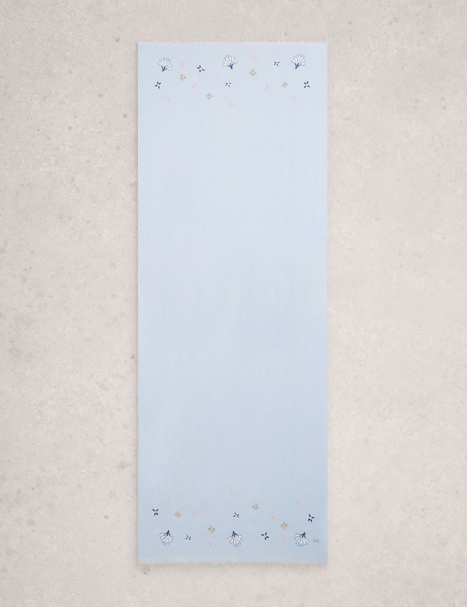 Cotton Blend Embroidered Scarf with Linen - image 3