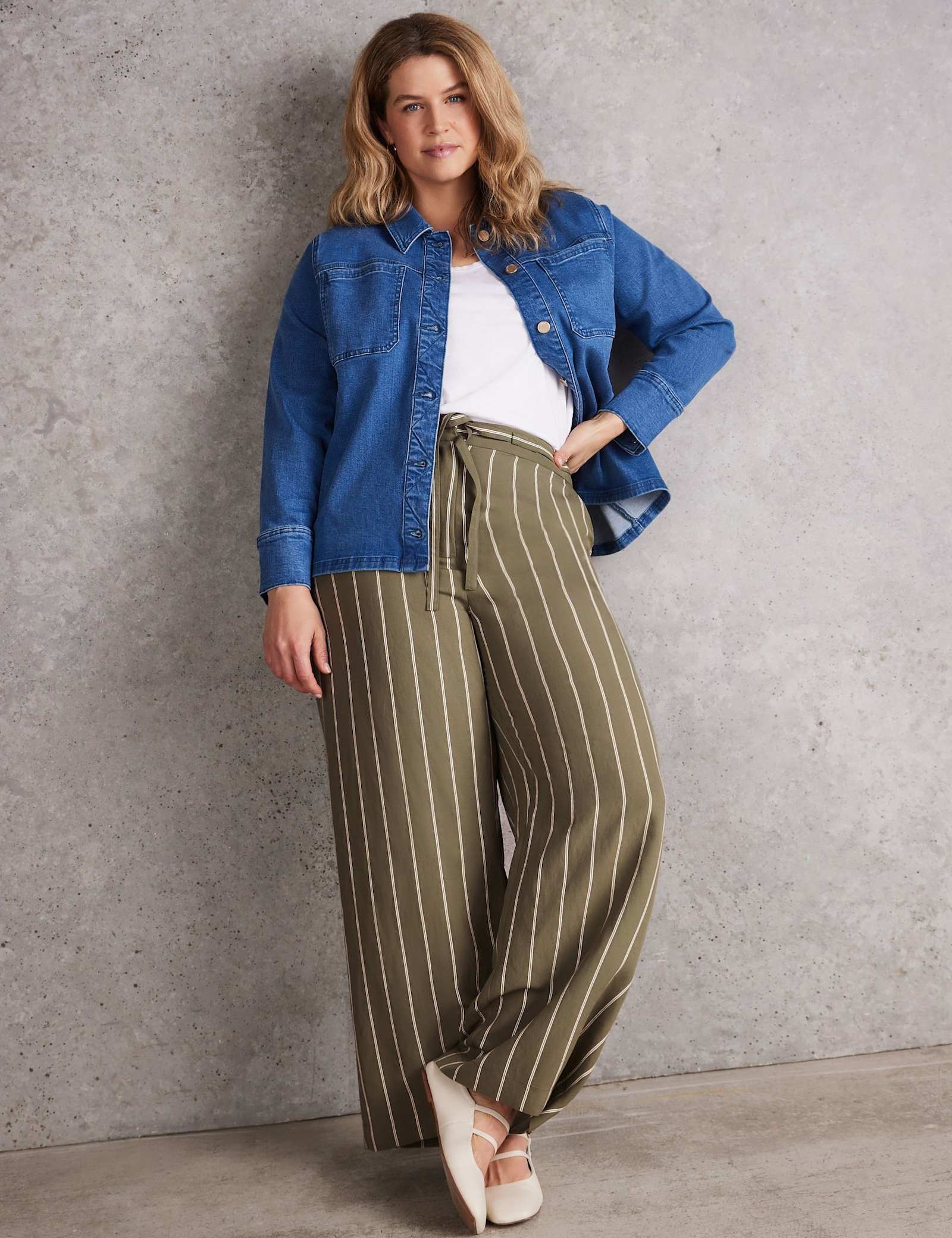 Modal Rich Striped Drawstring Trousers - image 2