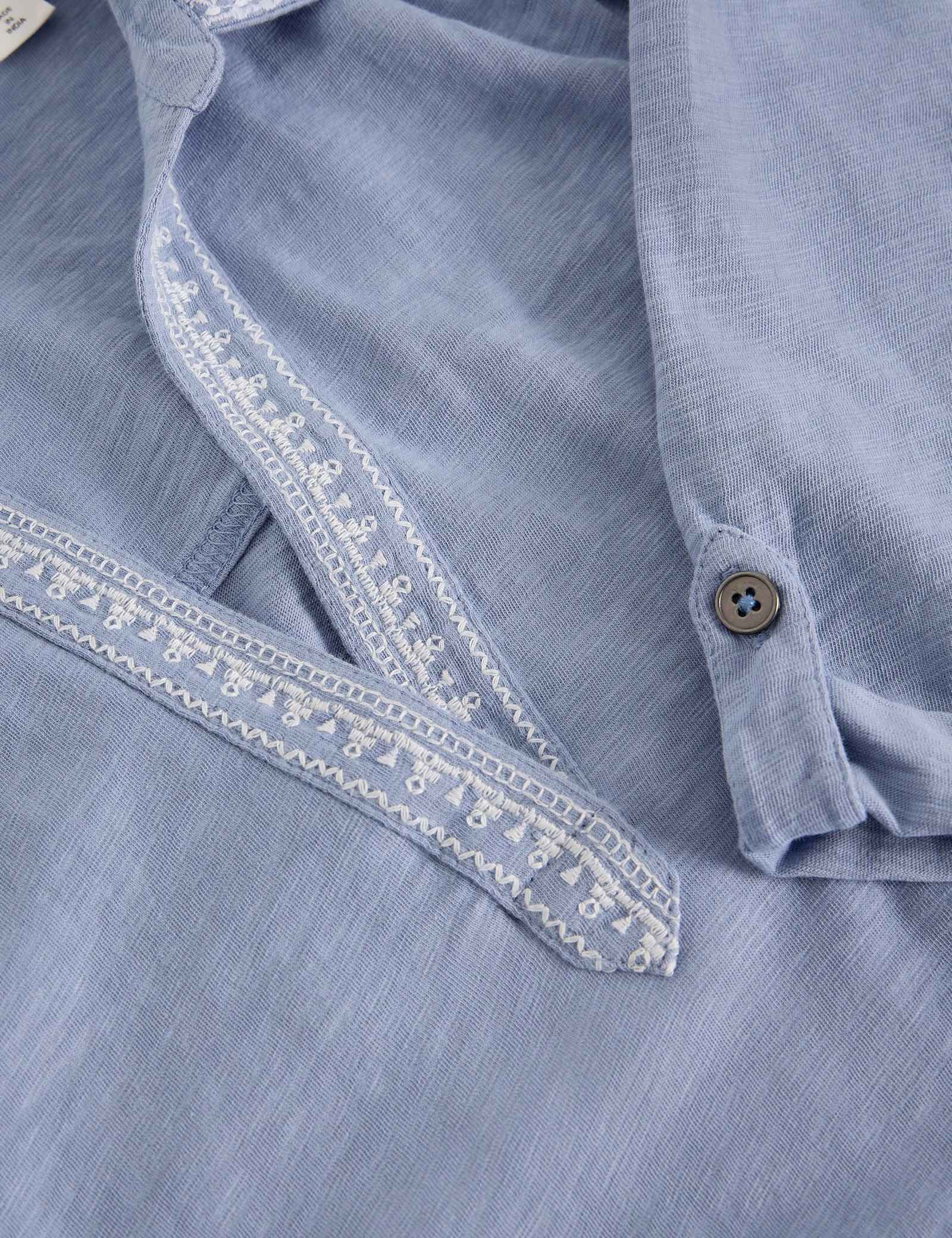 Pure Cotton Embroidered Collared Shirt - image 3