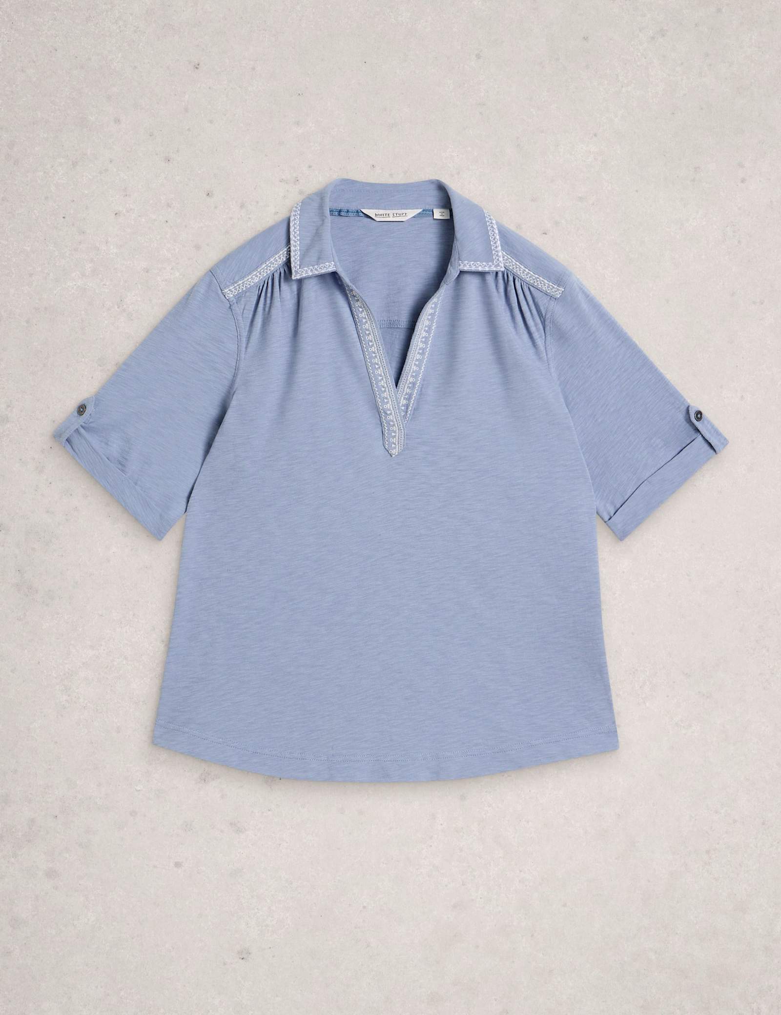 Pure Cotton Embroidered Collared Shirt - image 1