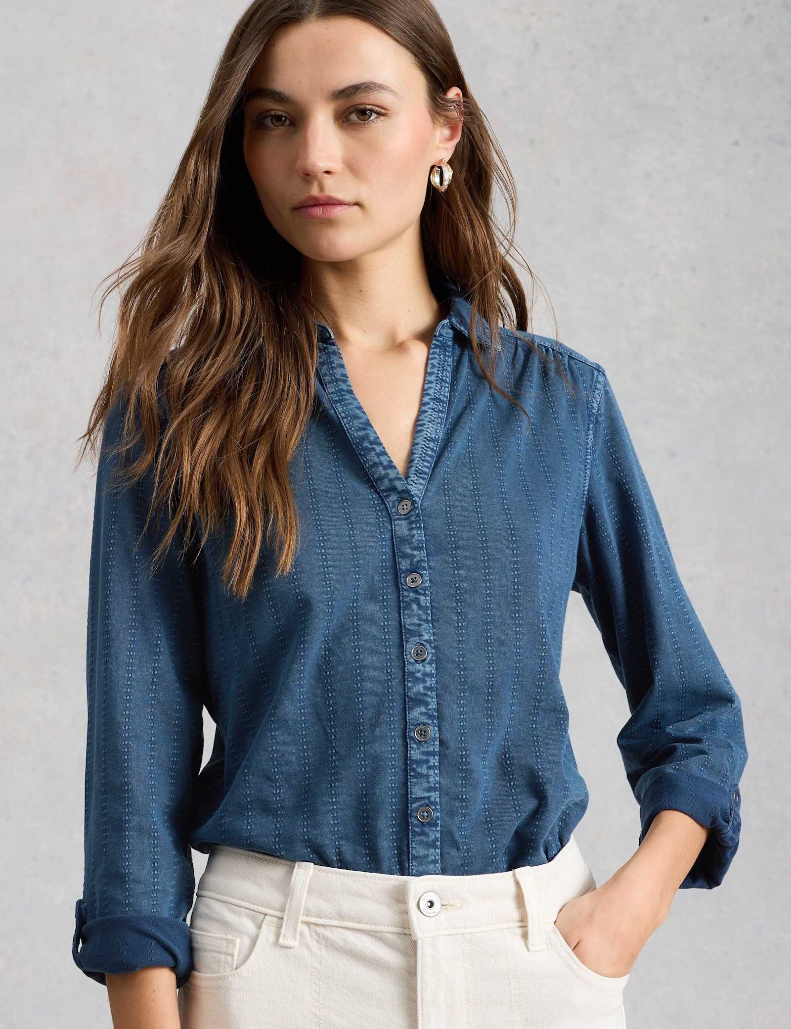 Pure Cotton Jersey Striped Shirt - image 4