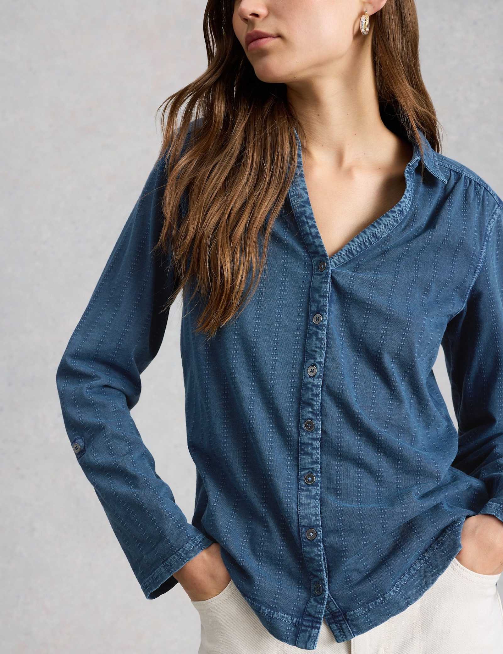 Pure Cotton Jersey Striped Shirt - image 3