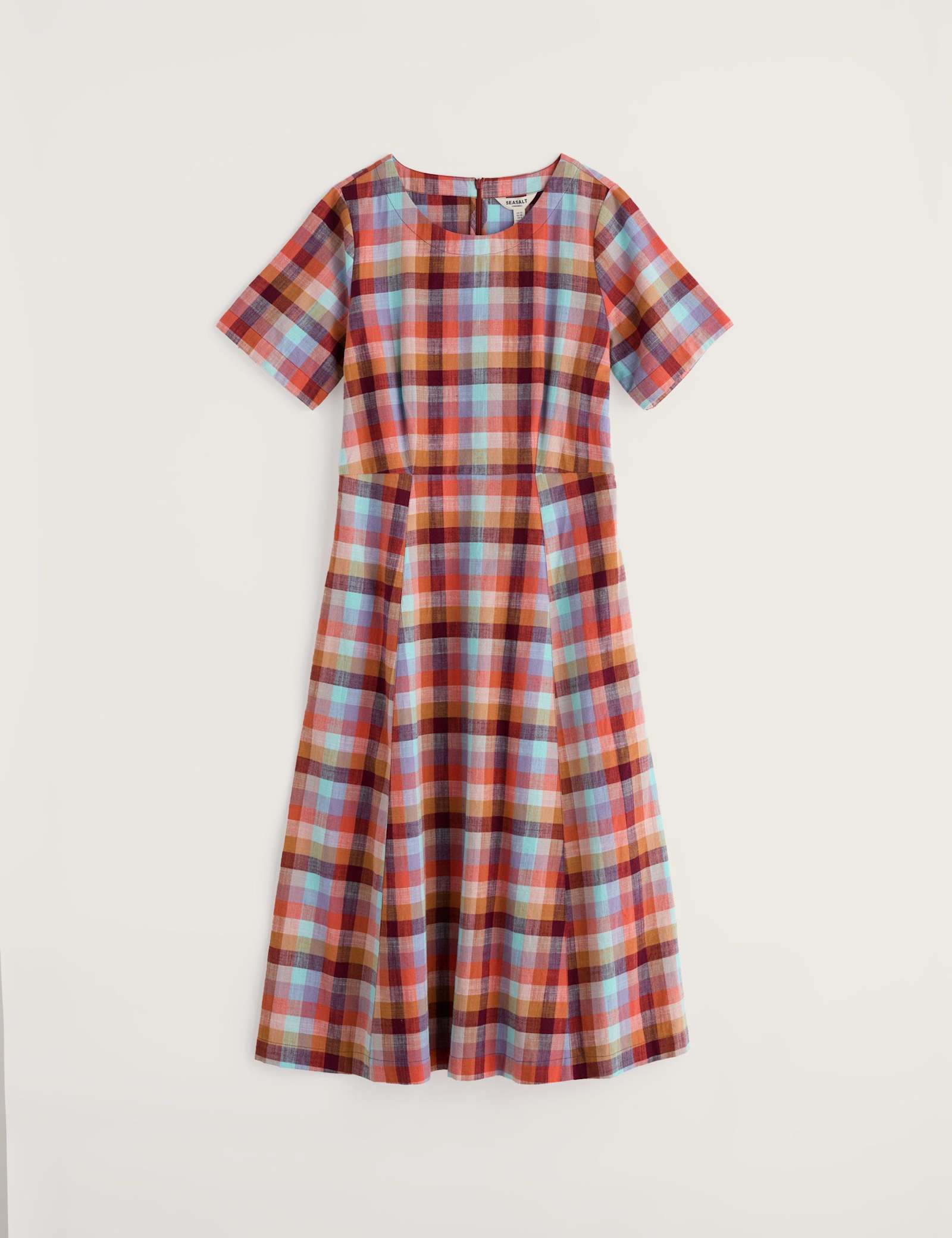 Pure Cotton Checked Midi Waisted Dress - image 1
