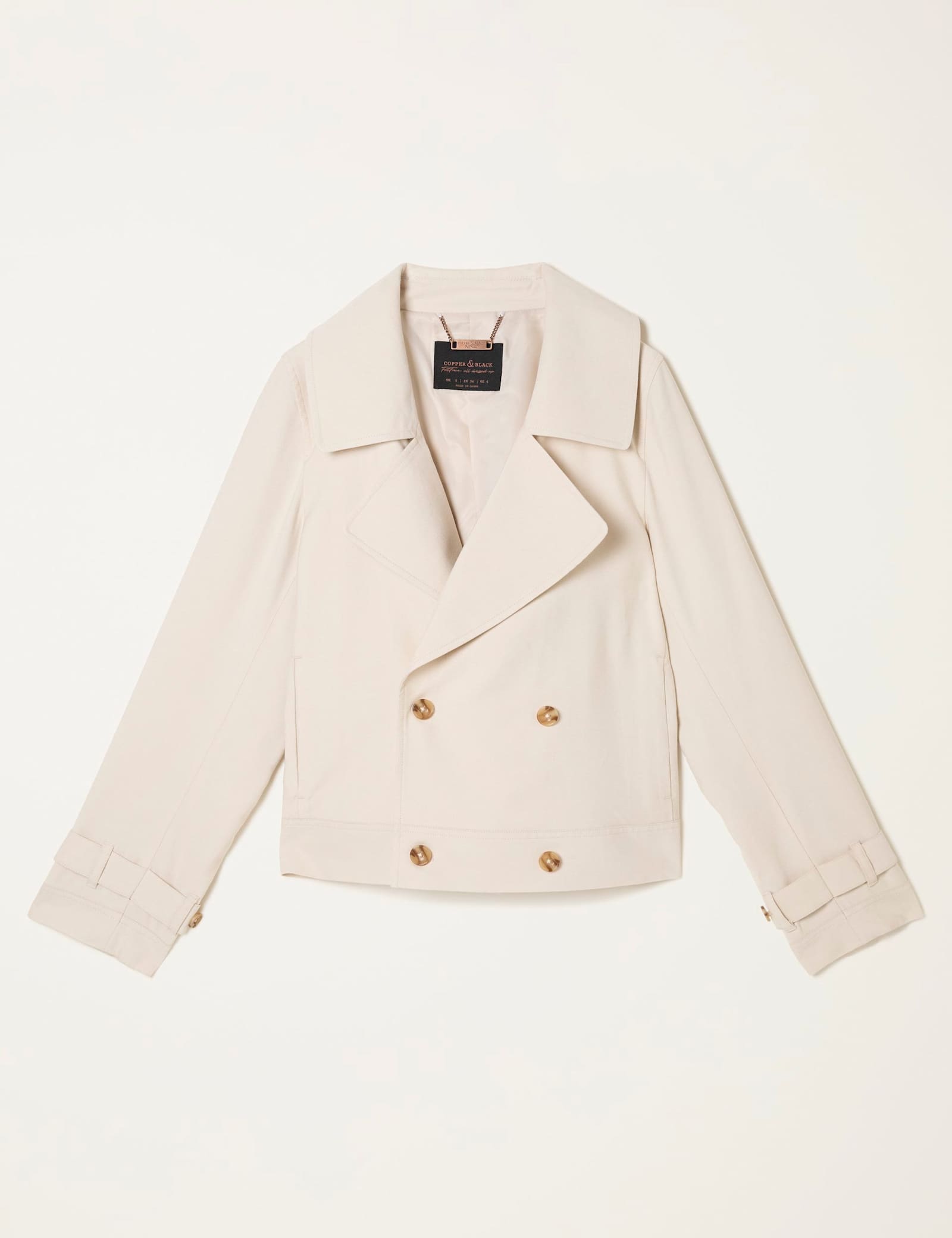Double Breasted Cropped Trench Coat - image 1