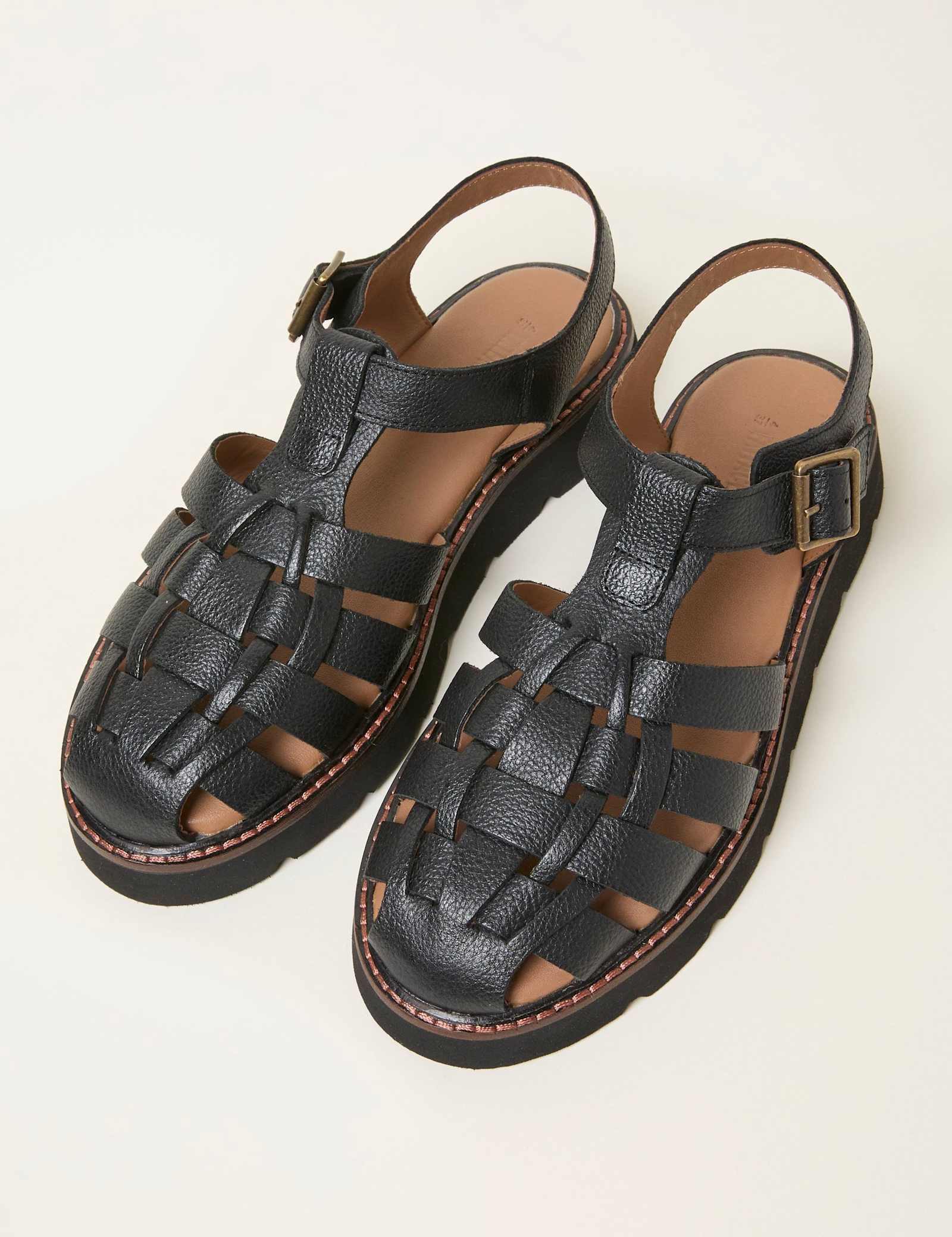 Leather Buckle Flat Gladiator Sandals - image 3