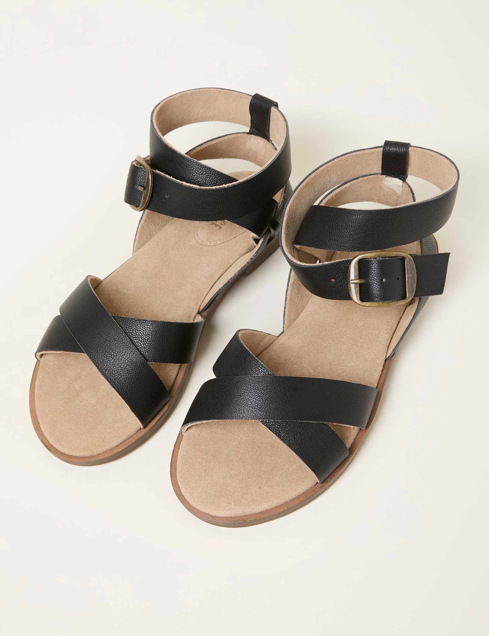 Leather Crossover Flatform Gladiator Sandals - image 2