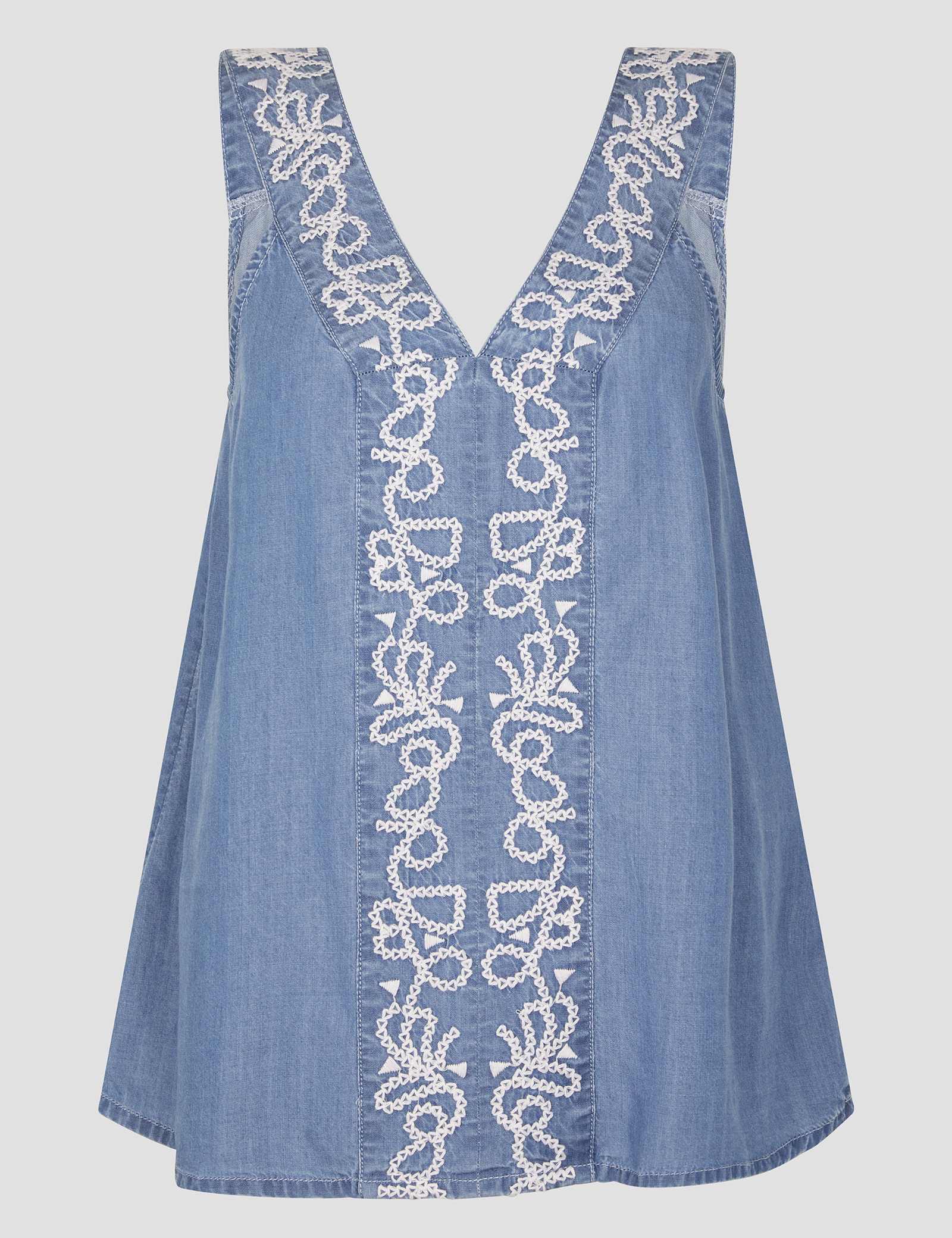 Embroidered V-Neck Cami Top - image 1