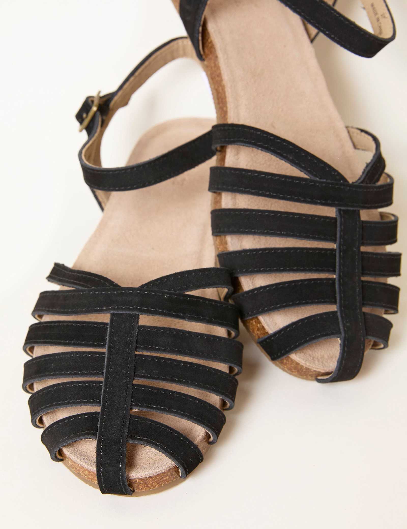 Leather Buckle Flat Gladiator Sandals - image 3