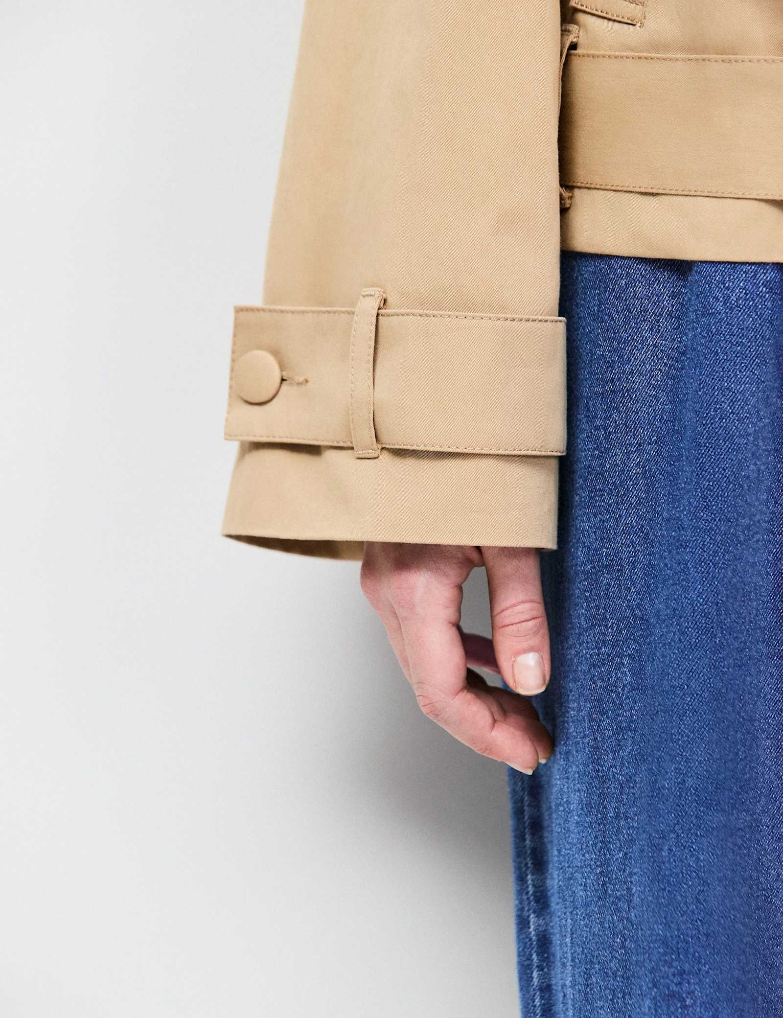Cotton Rich Belted Cropped Trench Coat - image 2