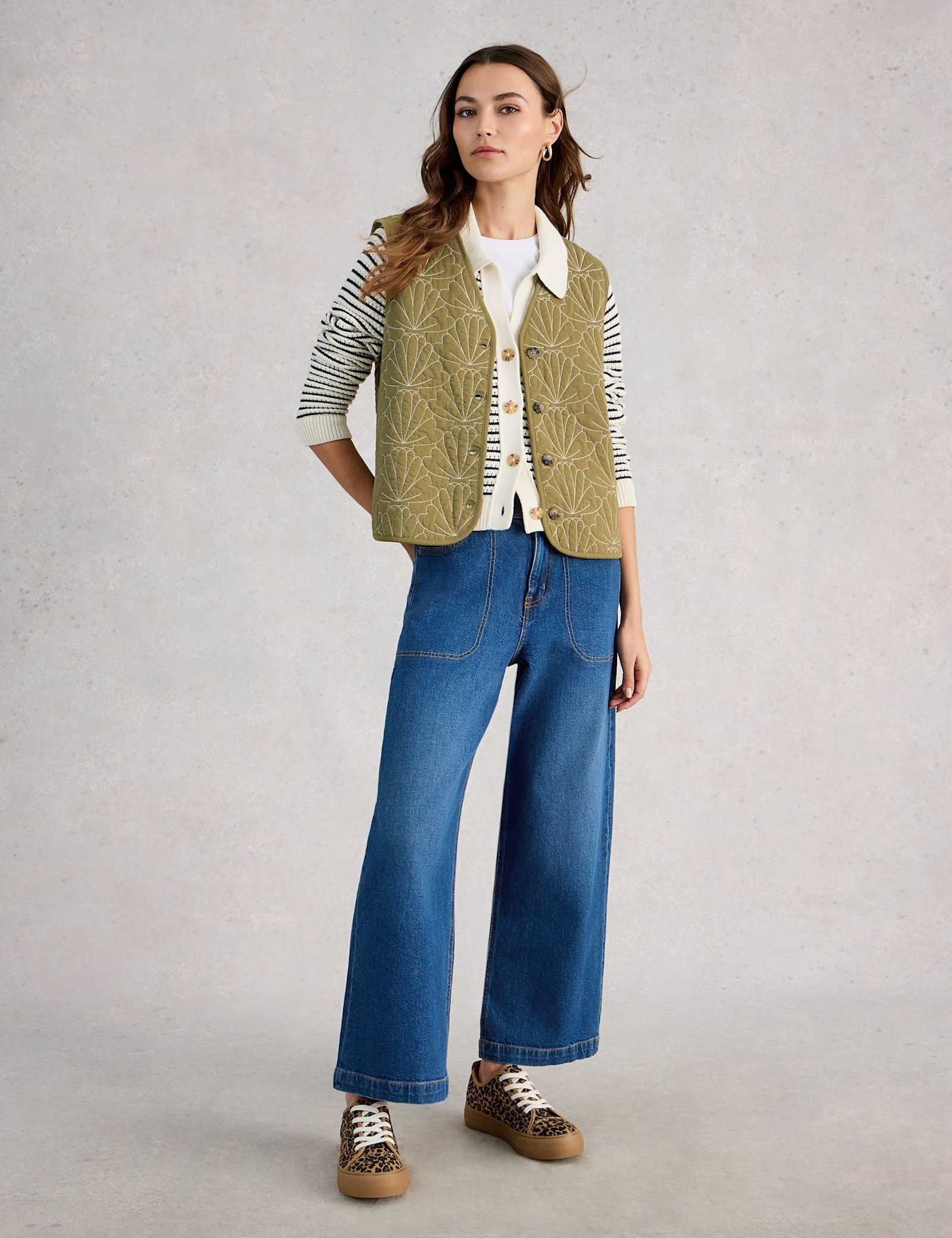 Pure Cotton Embroidered Gilet - image 2