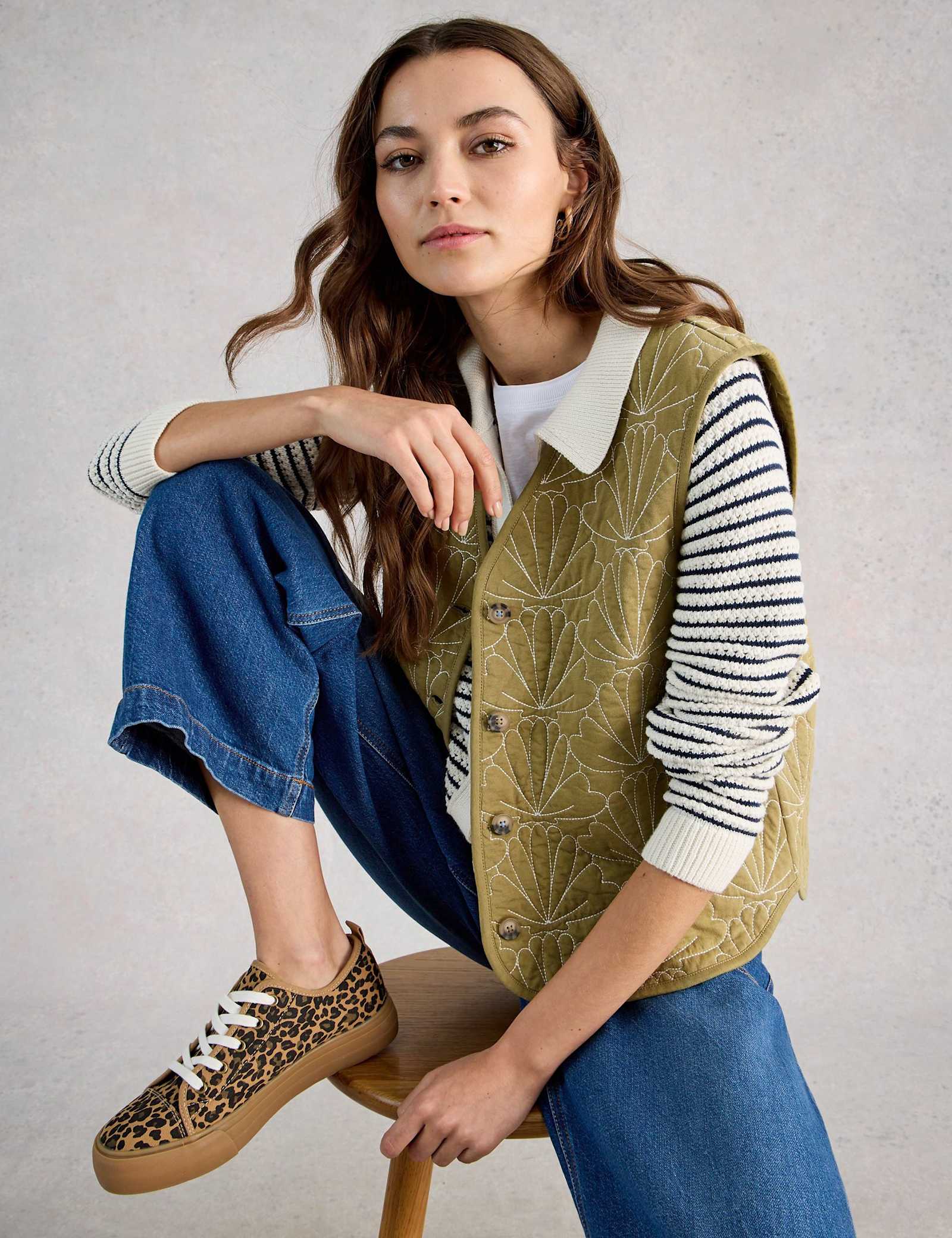 Pure Cotton Embroidered Gilet - image 4