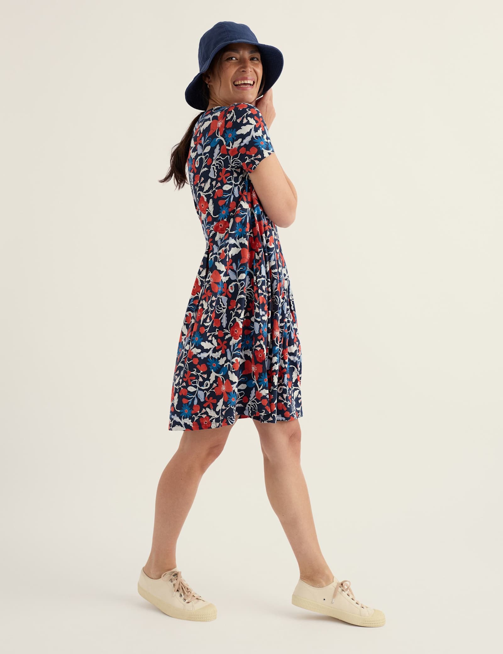 Cotton Rich Floral Knee Length Shift Dress - image 5
