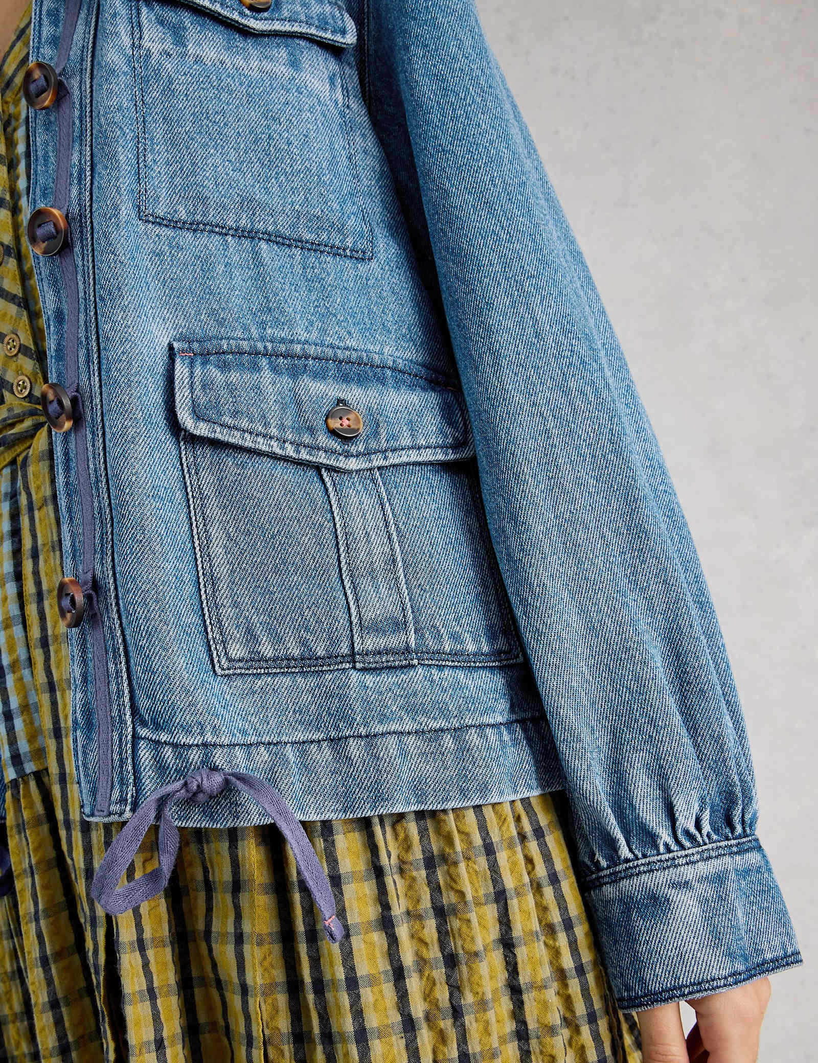 Pure Lyocell Collarless Utility Jacket - image 4