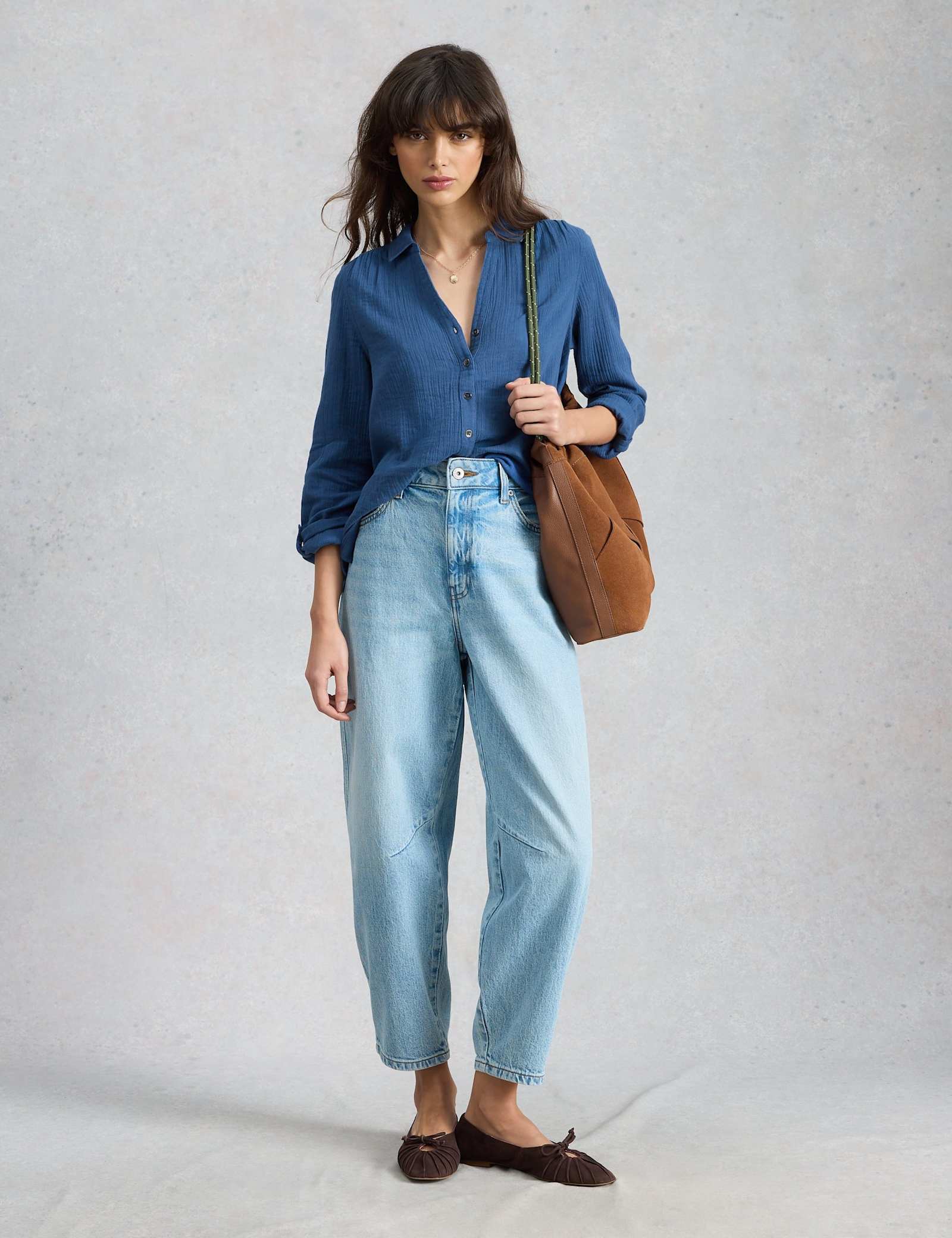 Pure Cotton Double Cloth Collared Shirt - image 3