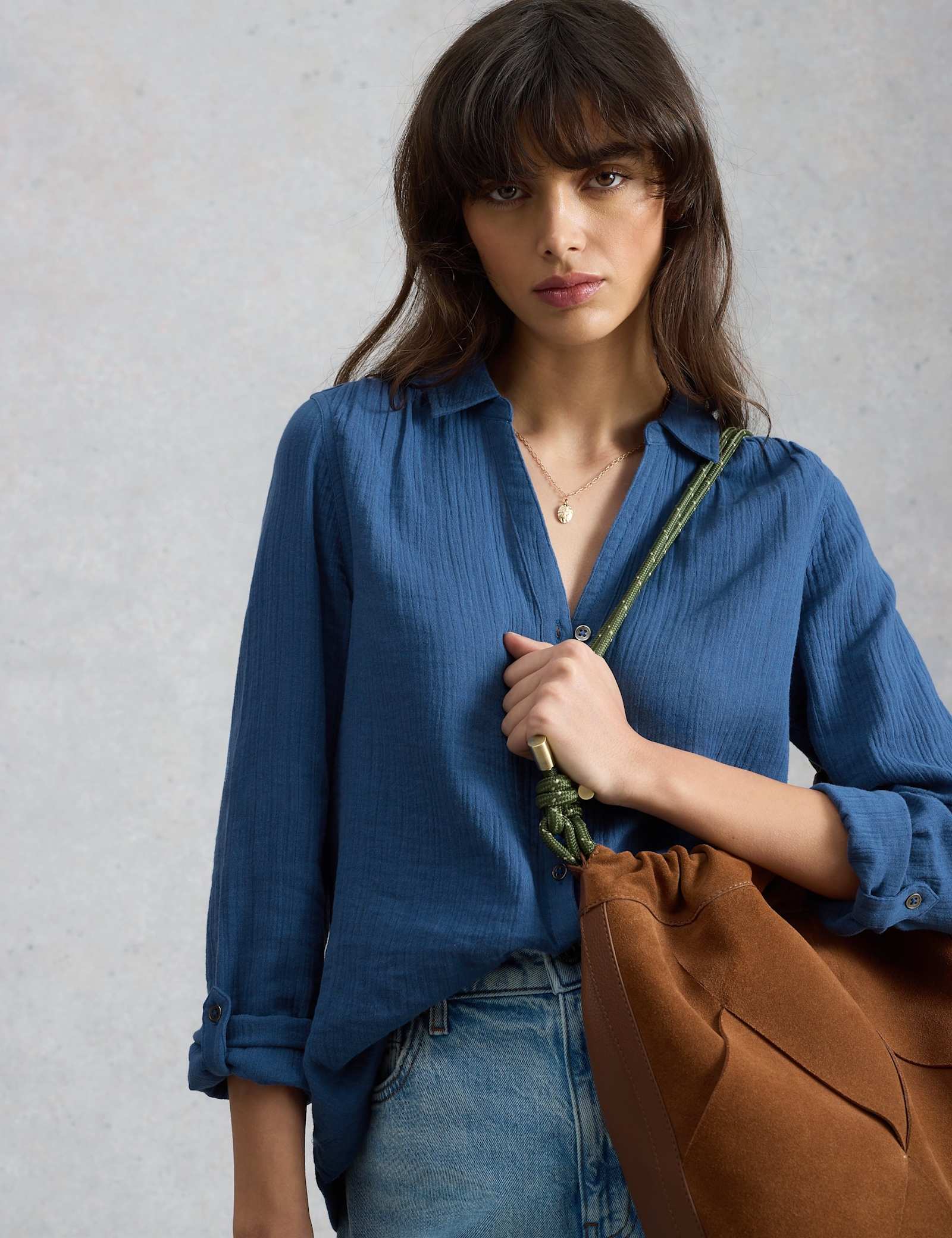 Pure Cotton Double Cloth Collared Shirt - image 5