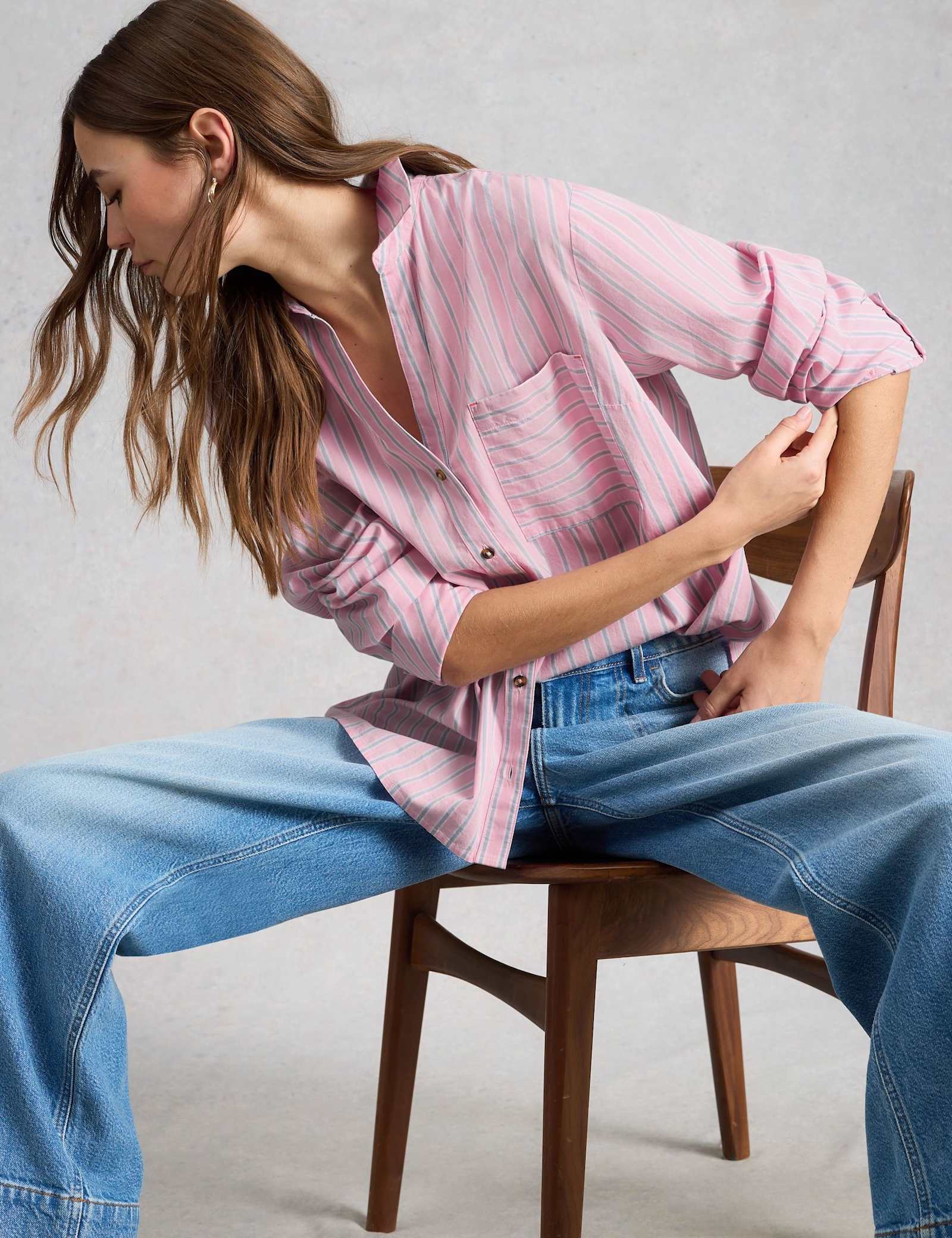 Pure Cotton Striped Collared Shirt - image 5