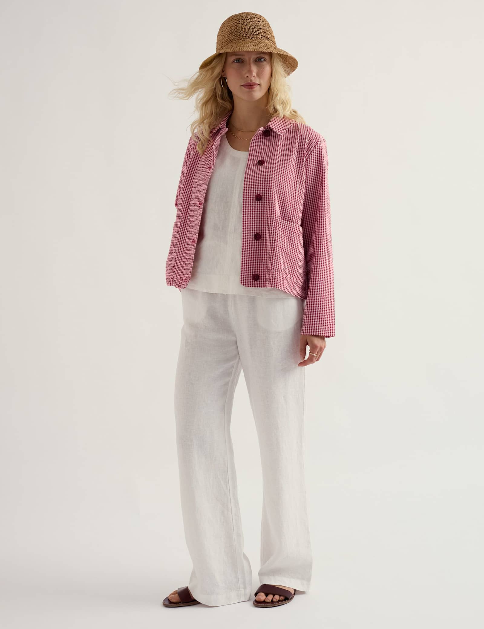 Pure Cotton Checked Collared Shacket - image 2