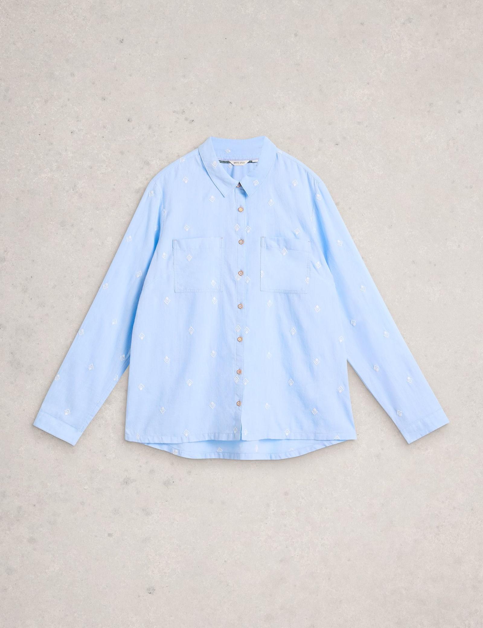 Pure Cotton Embroidered Collared Shirt - image 2