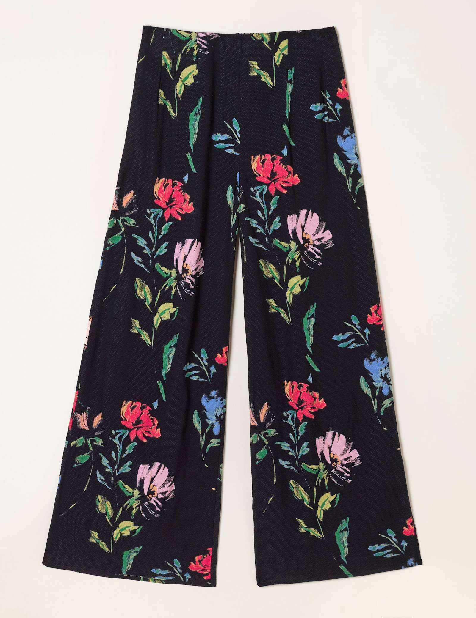 Floral Elasticated Waist Wide Leg Trousers - image 1